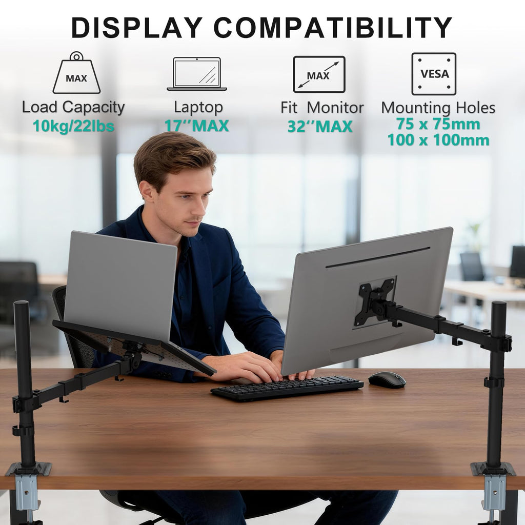 Adjustable Laptop Desk Mount for 17" Notebook, Model M00LP