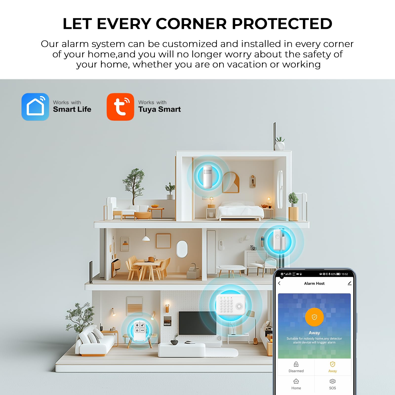 Kit d'alarme de sécurité domestique sans fil DIY