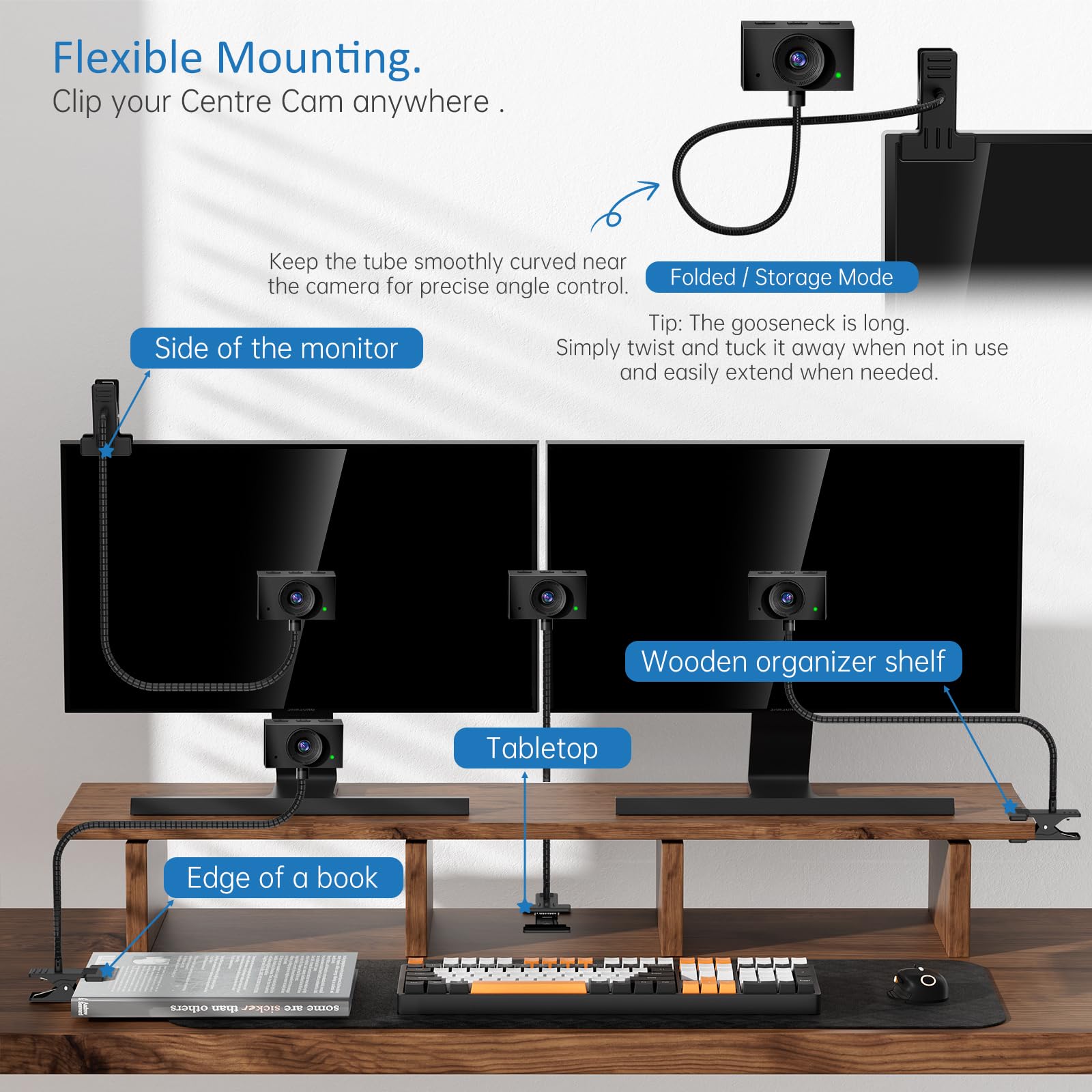 Webcam for PC, 1080P Streaming Camera, Web Camera for Desktop Computer/Laptop Webcam with Microphone, Plug and Play USB Web cam with Bracket, Manual Focus, for Live Streaming, Video Calls, Meetings