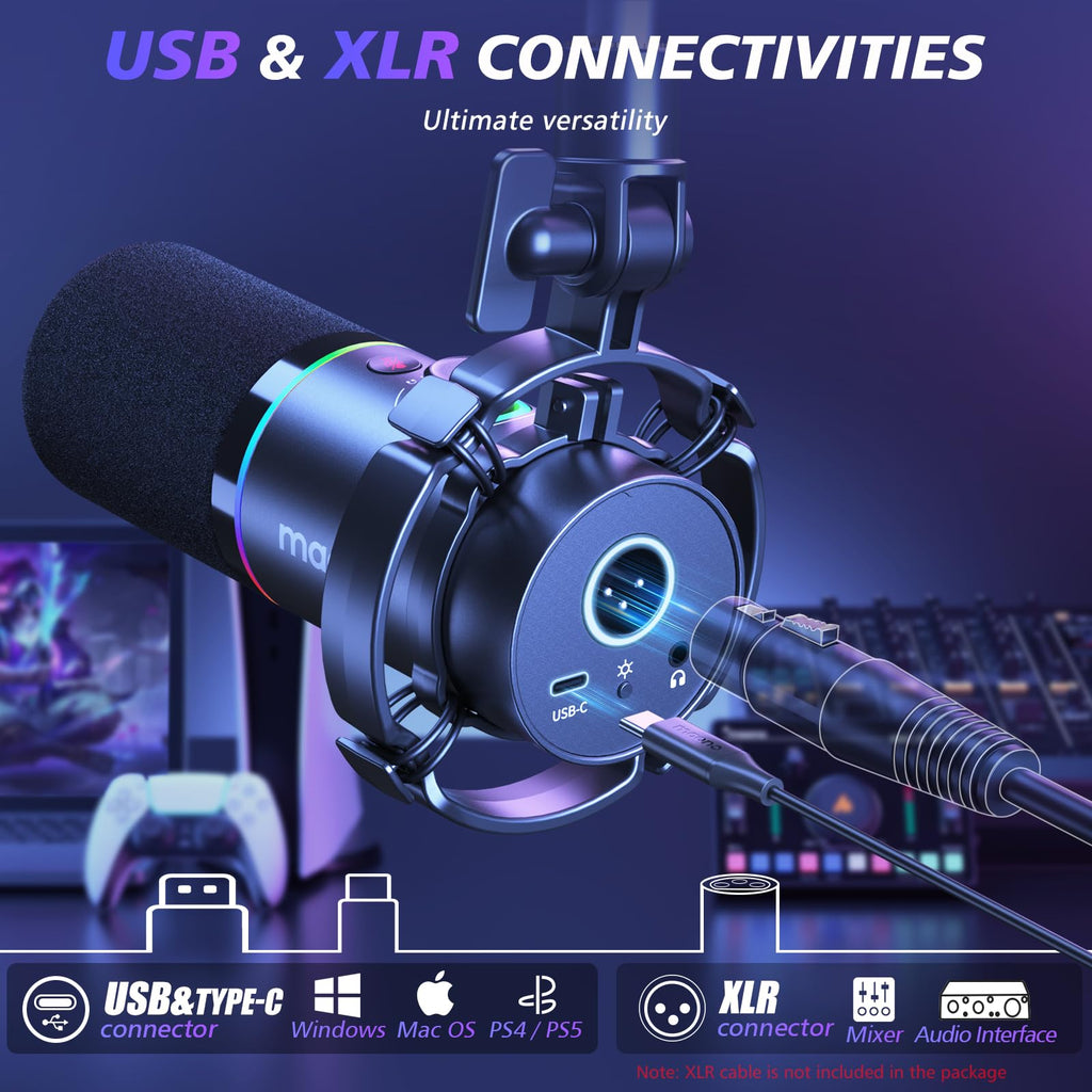 Kit de Micrófono Dinámico XLR/USB PD200XS Negro