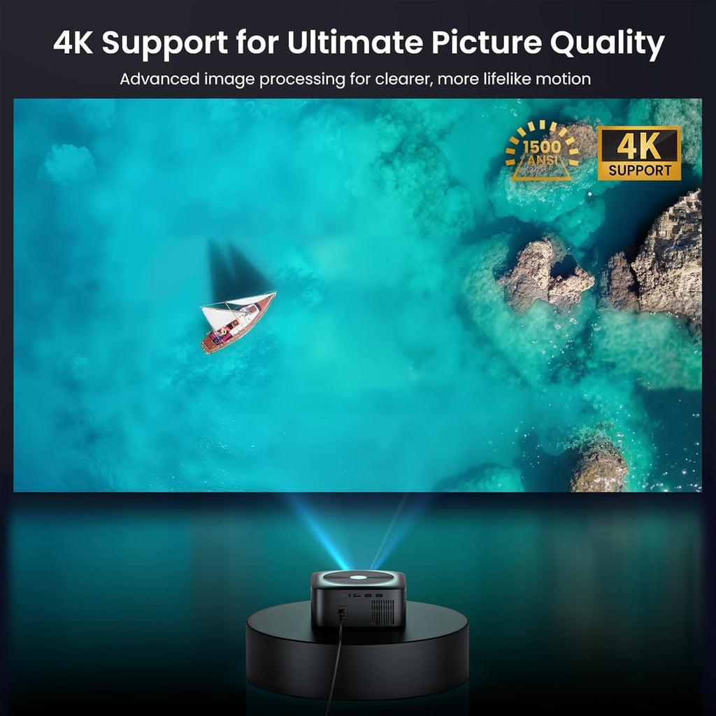 1500 ANSI Google TV Smart Projector 4K Full HD