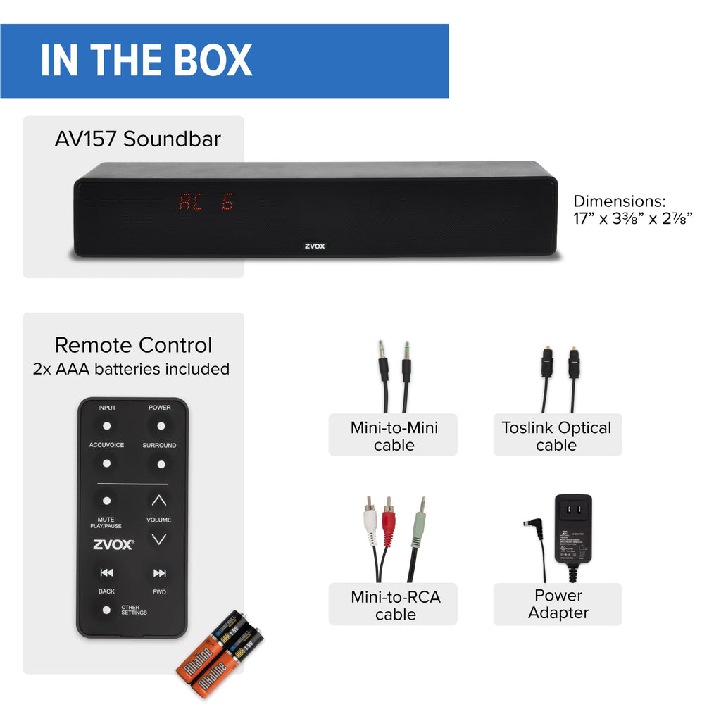 ZVOX Dialogue Clarifying Sound Bar with Hearing Tech