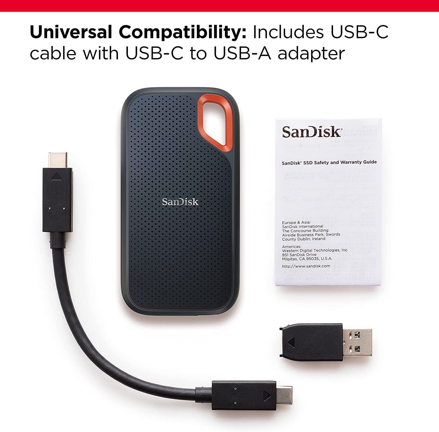 1TB Extreme Portable SSD 1050MB/s USB-C SDSSDE61-1T00-G25