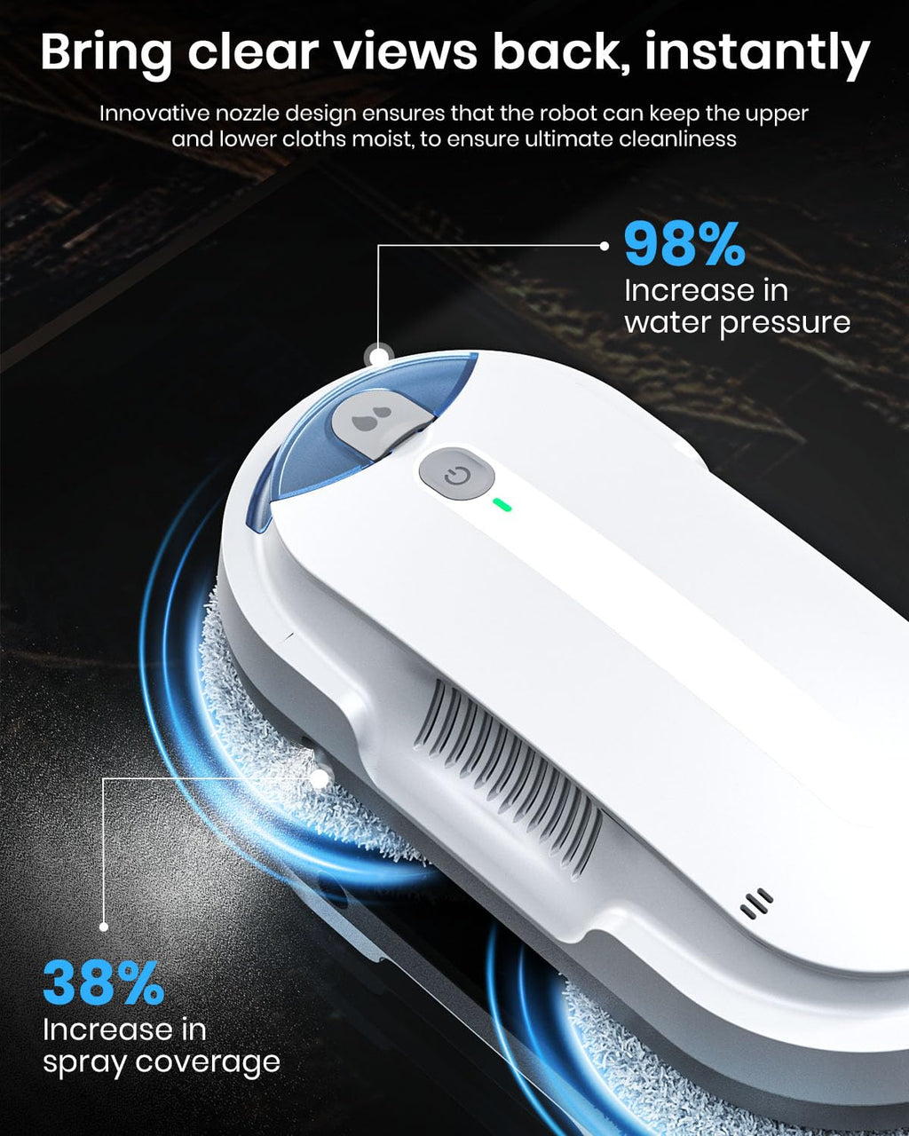 Робот для мойки окон K1 с технологией планирования пути Twin Turbo AI