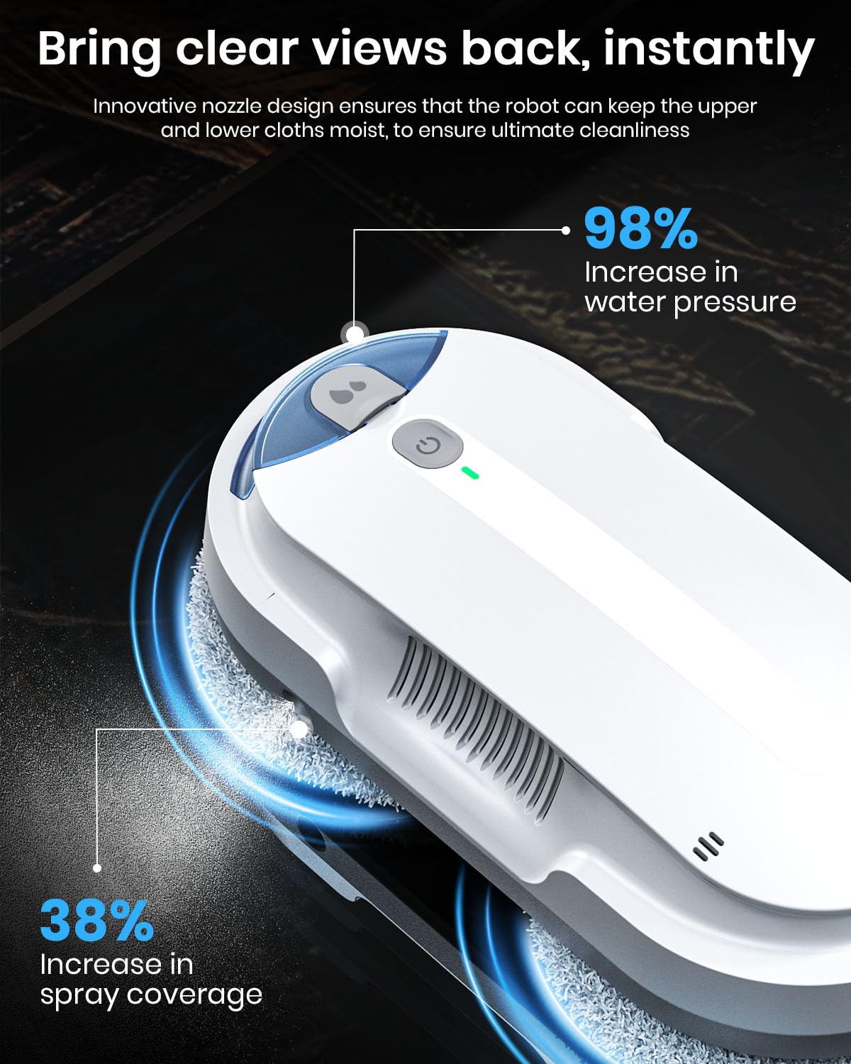 Робот для мойки окон K1 с технологией планирования пути Twin Turbo AI