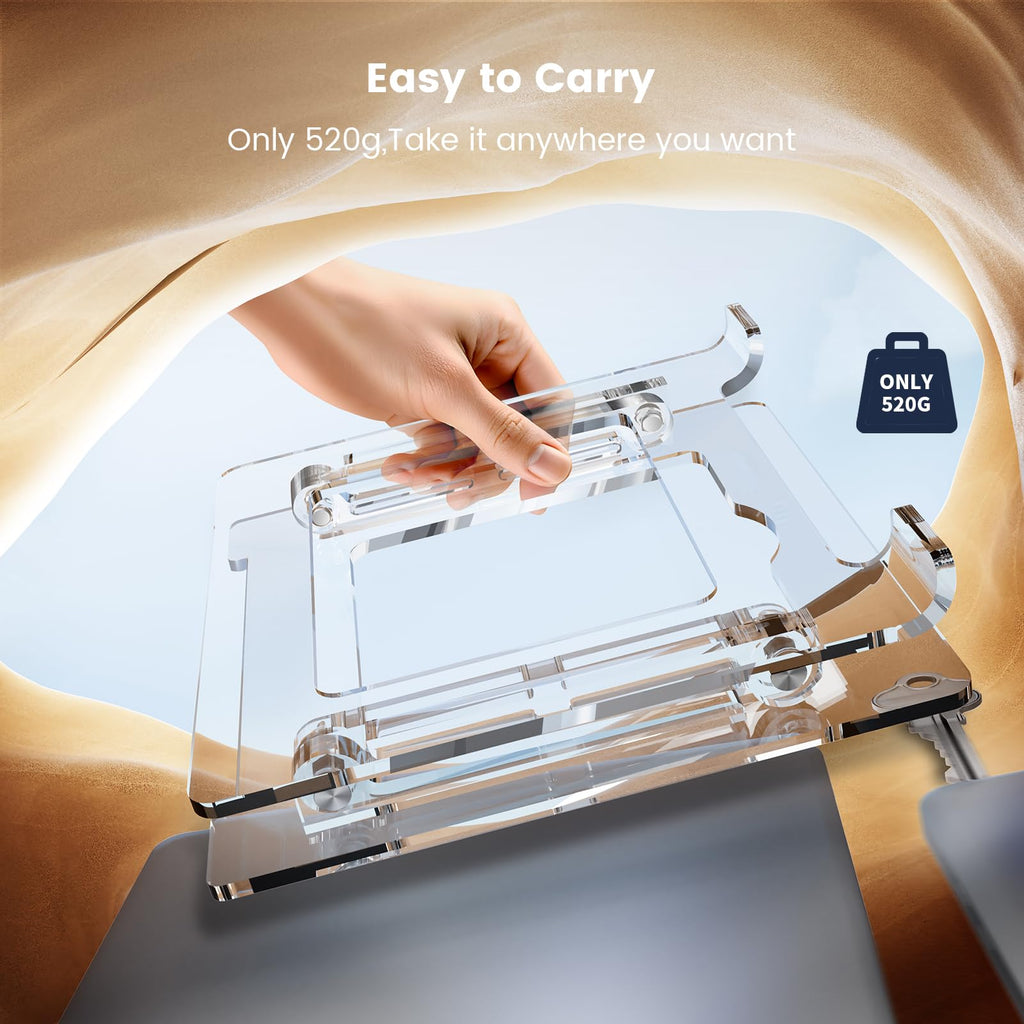 Soporte Ergonómico Ajustable para Portátil de Acrílico F120Y