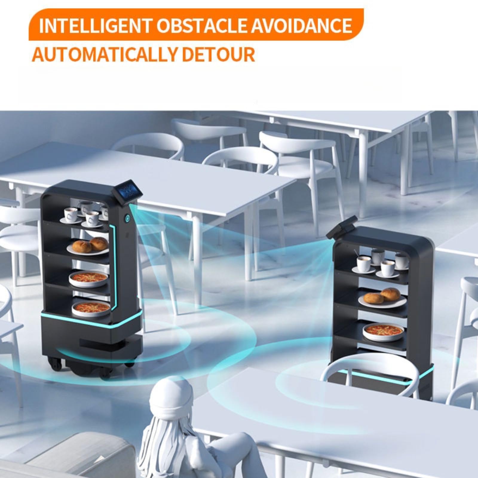 Hotel Delivery Robot Multi-Tray Capacity