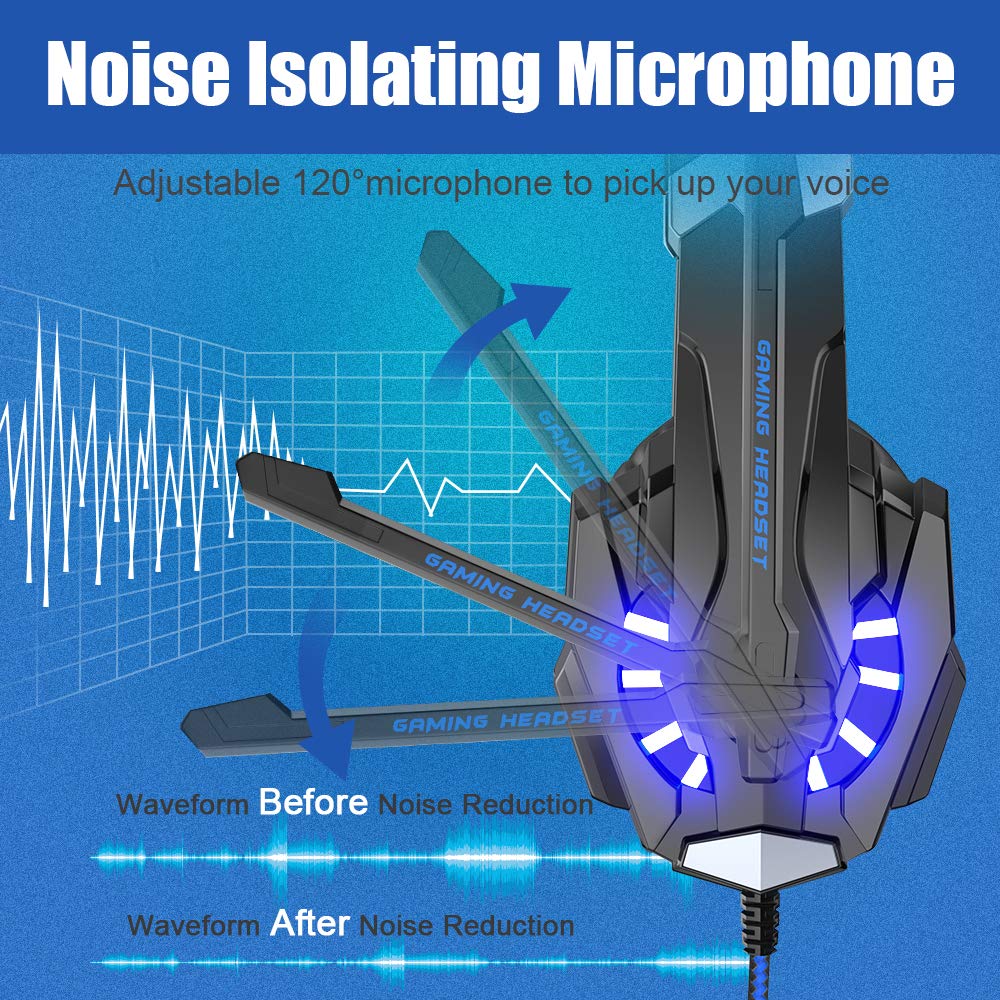 Игровая стереогарнитура BENGOO G9000 с объемным звуком 7.1 и LED-подсветкой