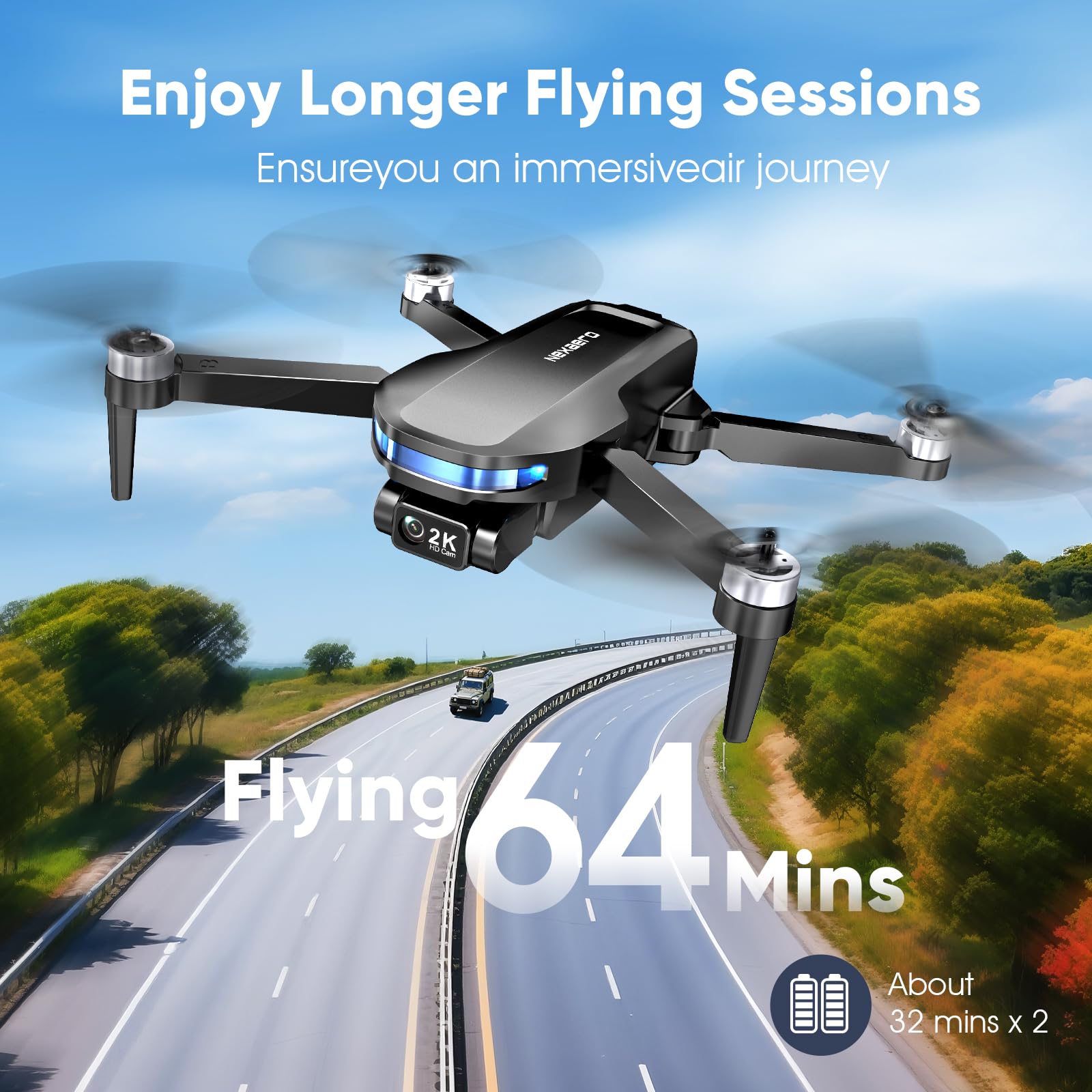 GPS Drone with EIS 2K Camera 7.22 Inch FPV