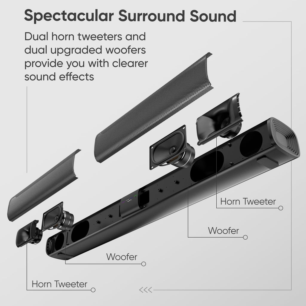 Barra de Sonido Desmontable de 80W para Smart TVs