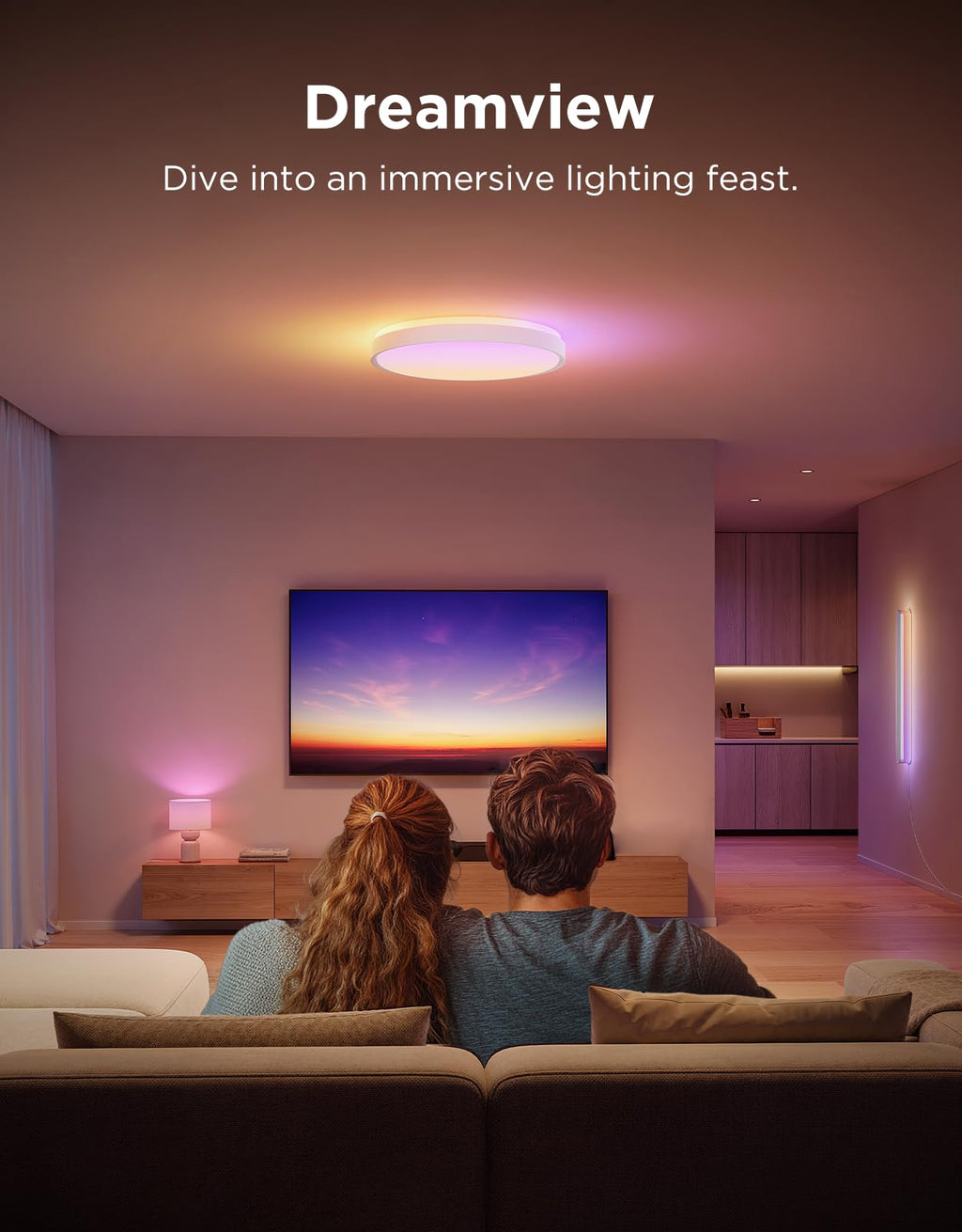 Smart RGBIC Ceiling Light with Planar Effects & Music Sync