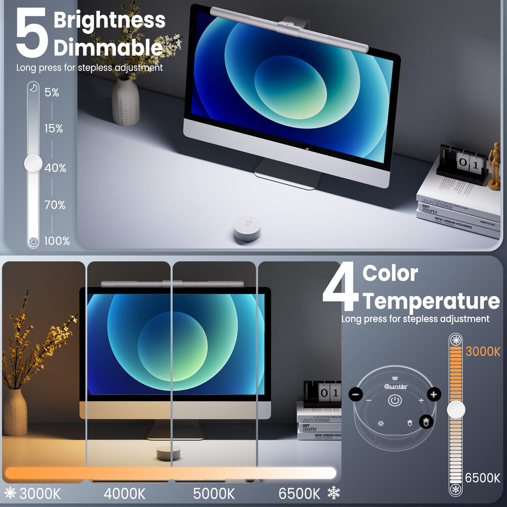 Monitor Light Bar Pro White, Eye-Care USB LED Lamp