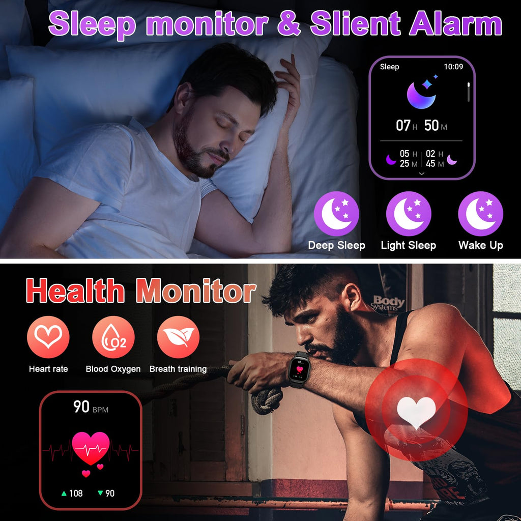 Military Smartwatch AMOLED Display Heart Rate Monitor GPS GBD-H2000