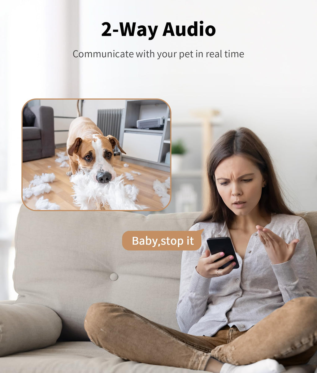 2K Pet Camera Treat Dispenser 360° View WiFi