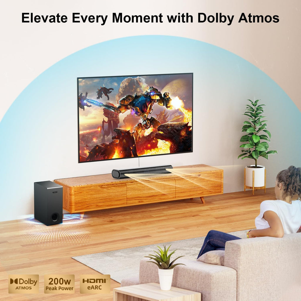Barra de Sonido Dolby Atmos 250W 2.1ch para Smart