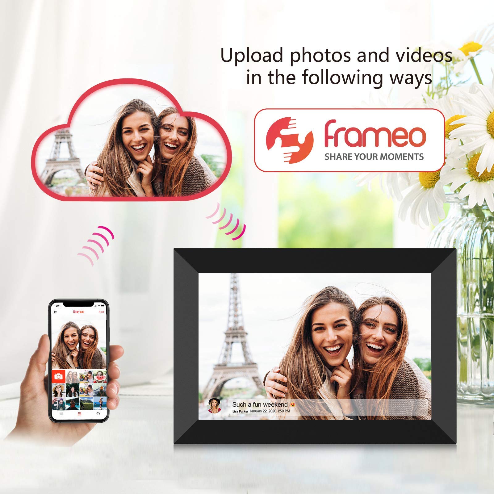 10.1" Smart WiFi Digital Photo Frame 32GB, Black