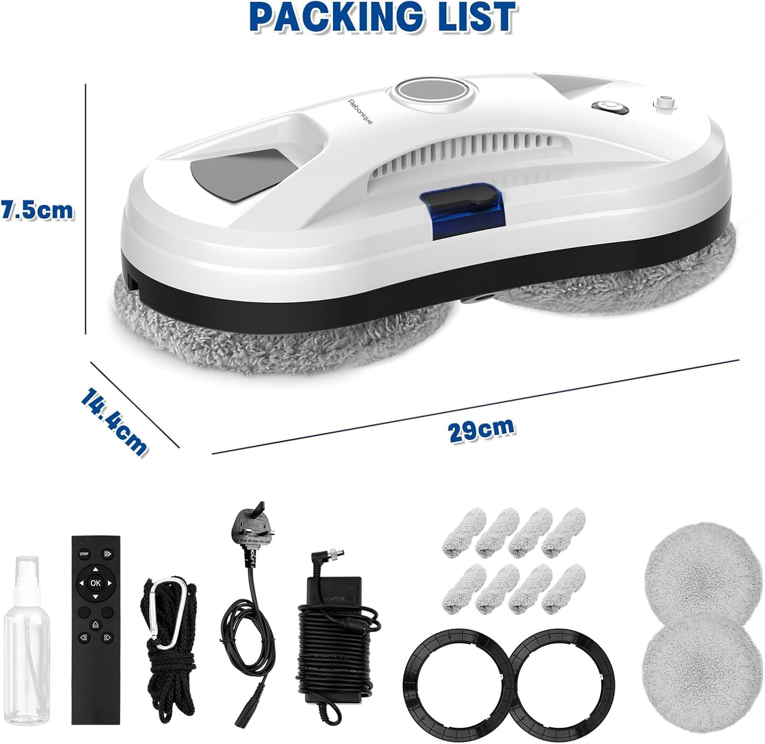 MIUPWULA Auto-Spray Window Cleaning Robot for Automated Streak-Free Shine