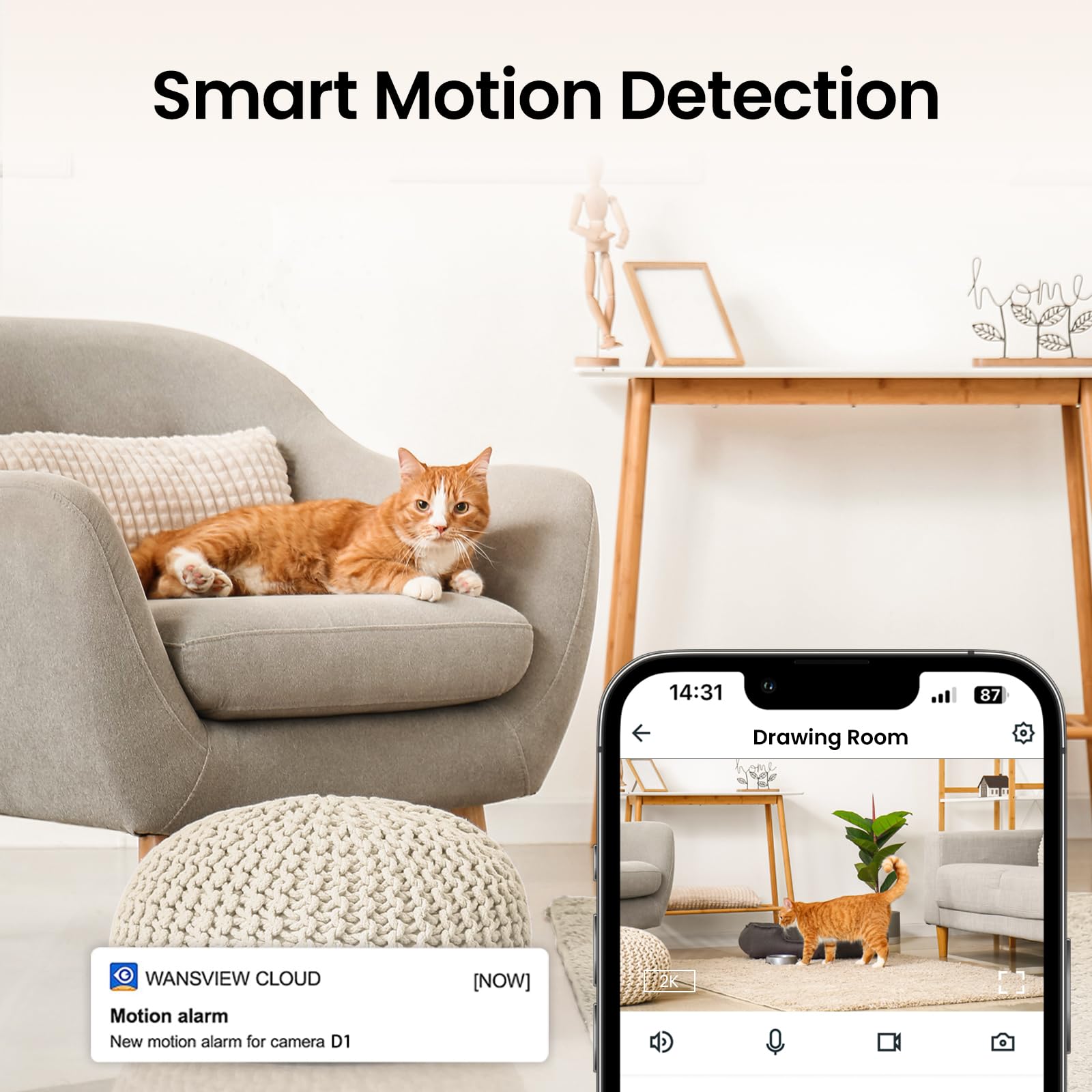 2K 360° Daxili WiFi Təhlükəsizlik Kamerası Gecə Görüşü ilə