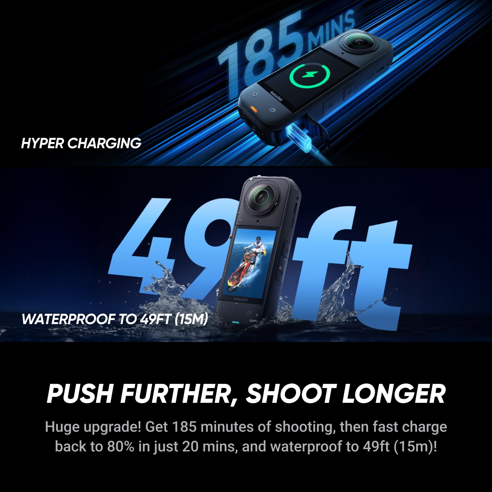 Insta360 X5 - Waterproof 8K 360° Action Camera, Leading Low Light, Invisible Selfie Stick Effect, Rugged and Replaceable Lens, 3-Hour Battery, Built-in Wind Guard, Stabilization, Triple AI Chip Design