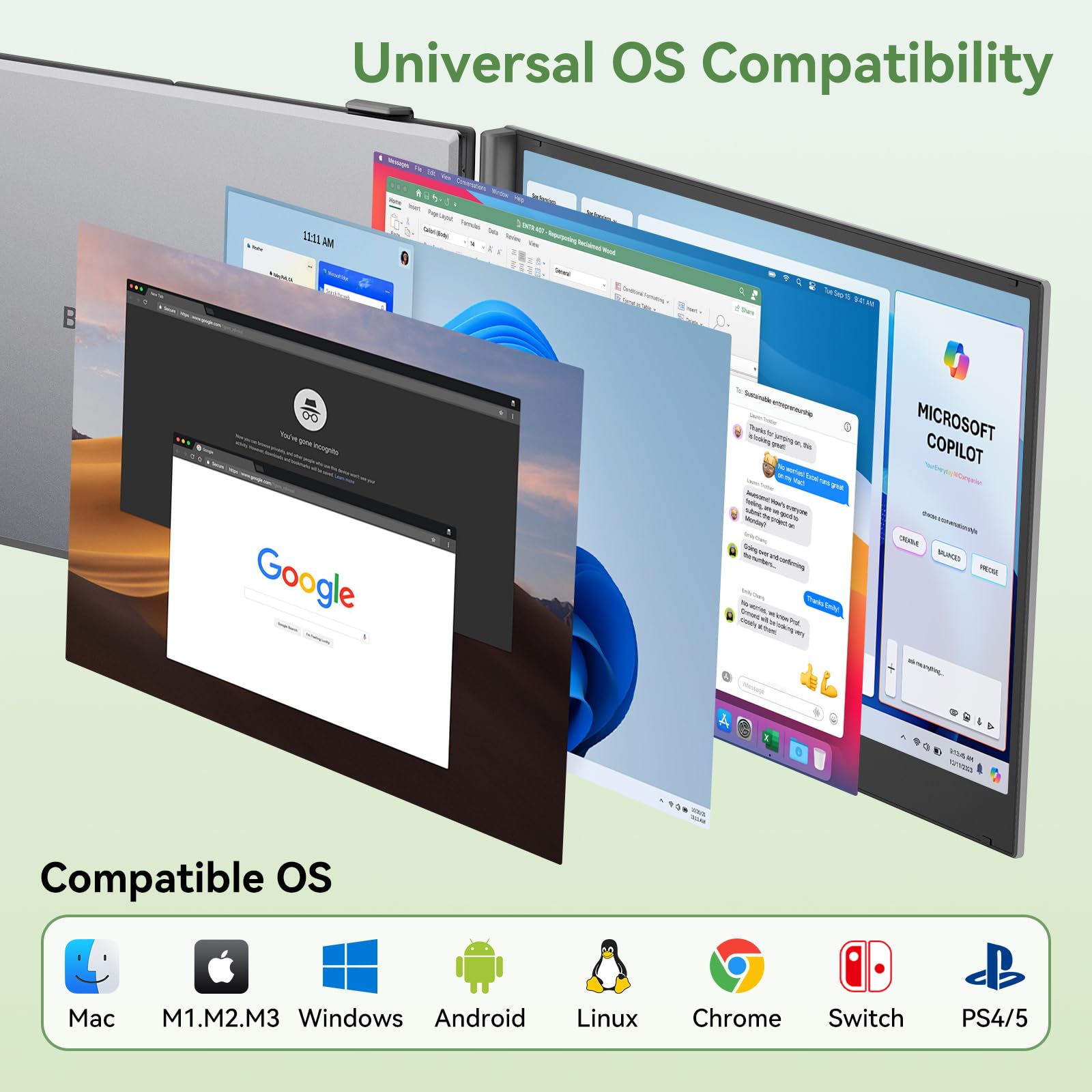 15.6" Triple Laptop Screen Extender DCM8
