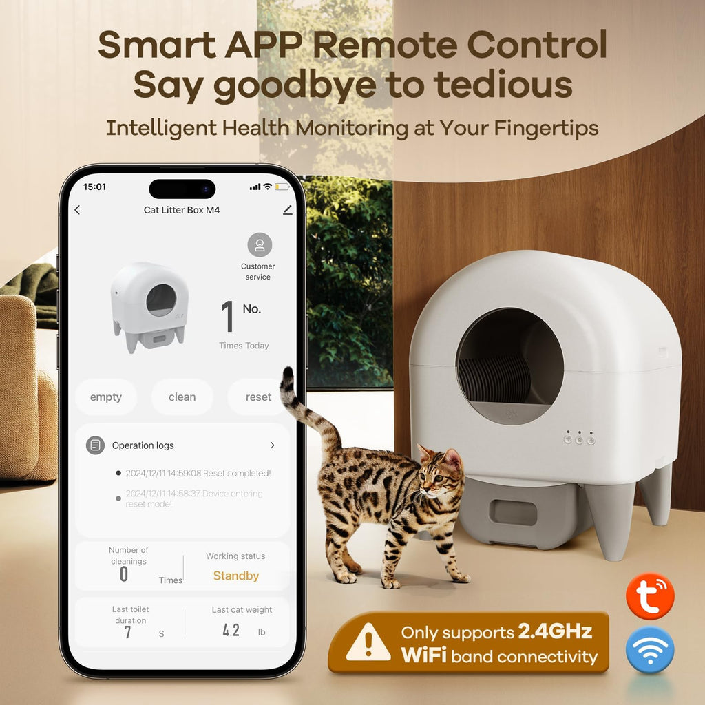 Automatische Selbstreinigende Katzenklo mit App und großer Kapazität