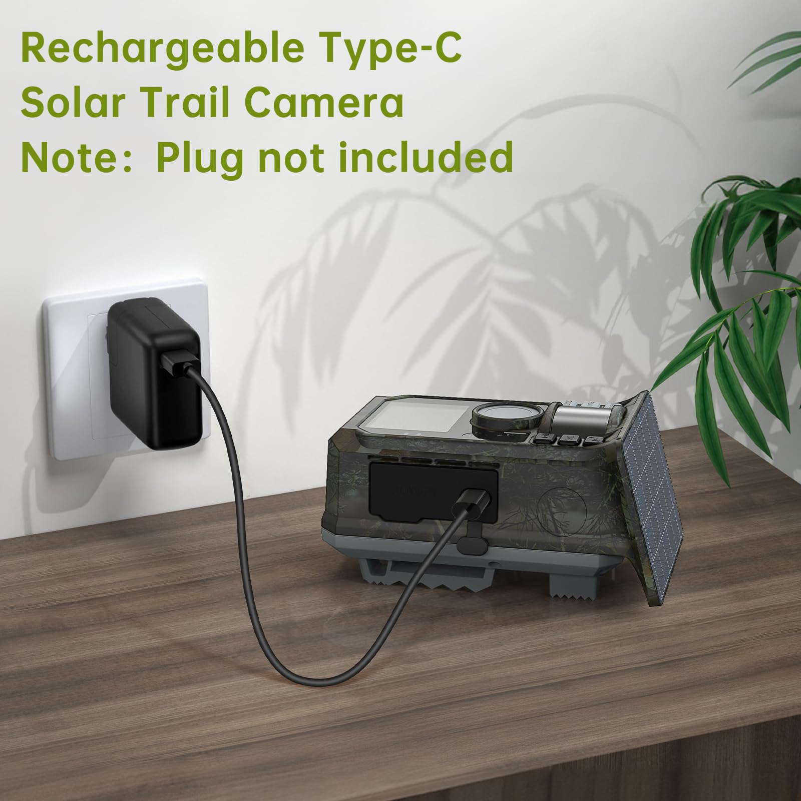 Fototrappola 4K 64MP con Batteria 5000mAh e Pannello Solare