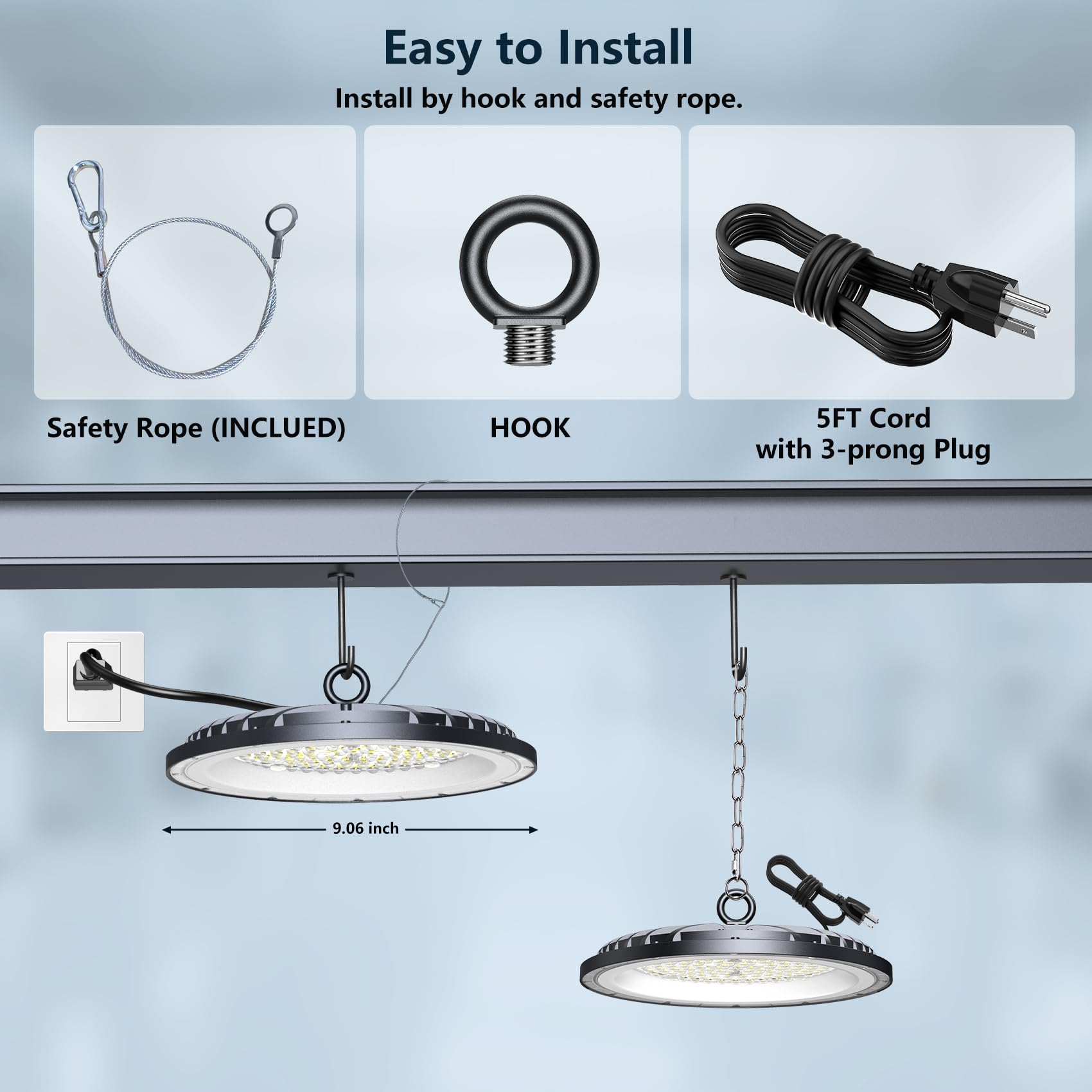 200W UFO LED High Bay Light - 30000LM Shop Lighting