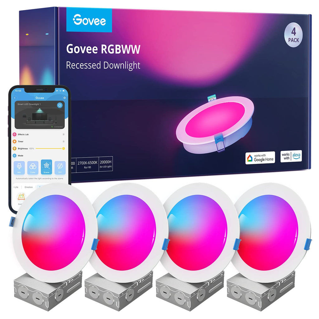 Smart Wi-Fi Bluetooth Recessed Downlights 4 Pack SLD01
