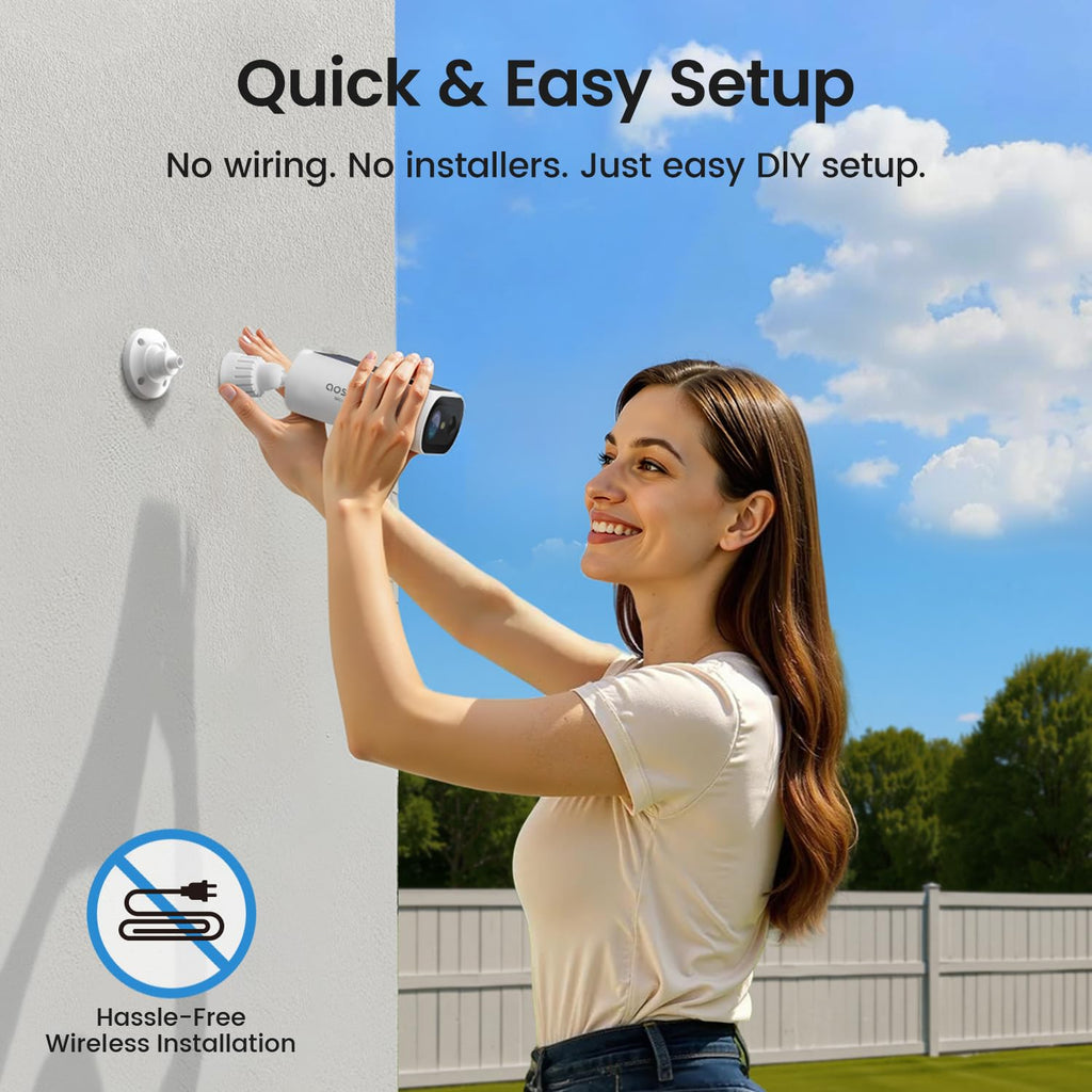 Telecamera di Sicurezza Esterna Wireless Solare 2K con Visione