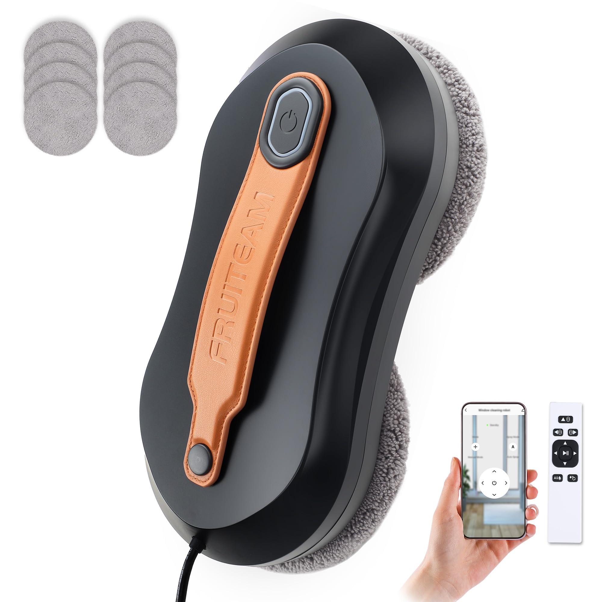 FRUITEAM Window Cleaning Robot - Dual Spray, App & Remote Control, Triple Safety