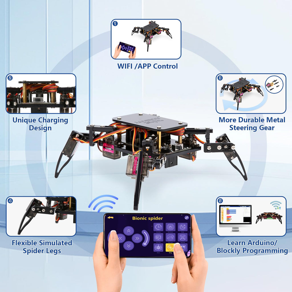 STEM Robotics Spider Robot Building Kit with App Control