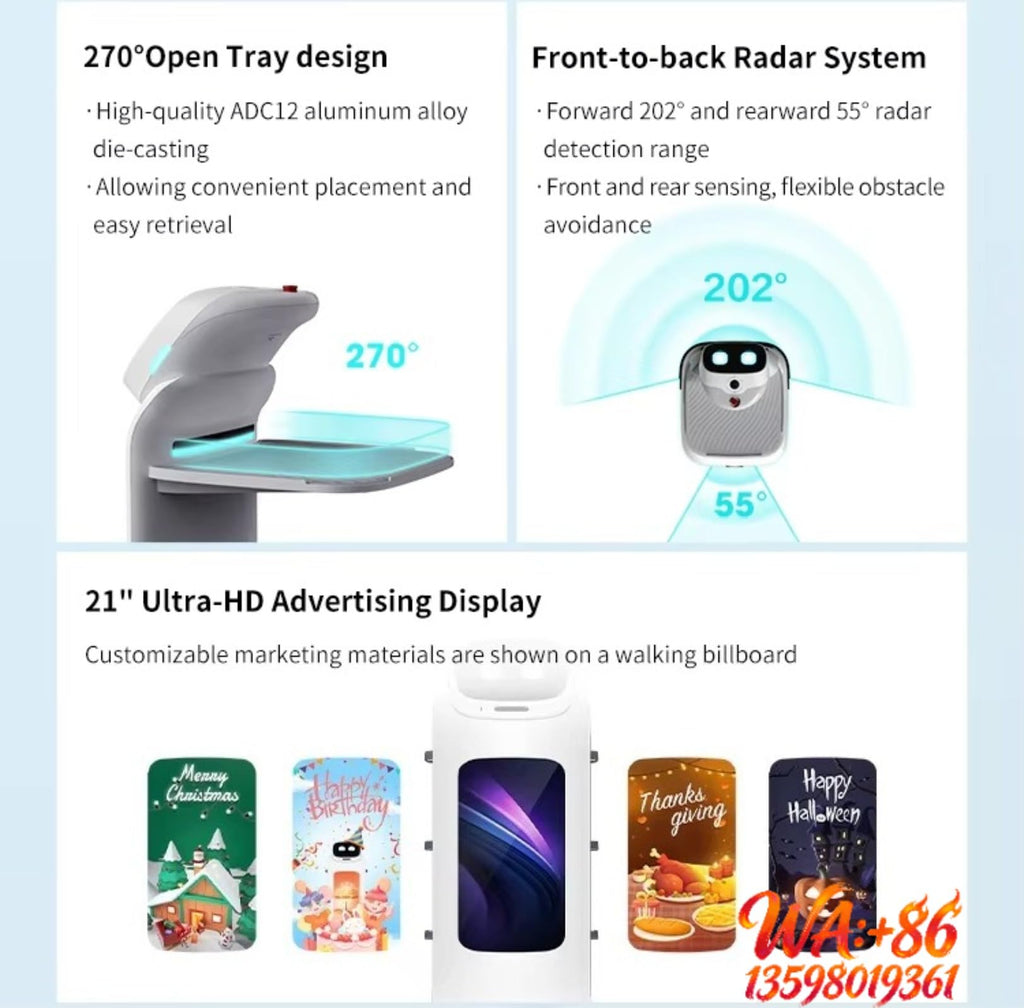 Commercial Food Delivery Robot for Restaurants and Hotels