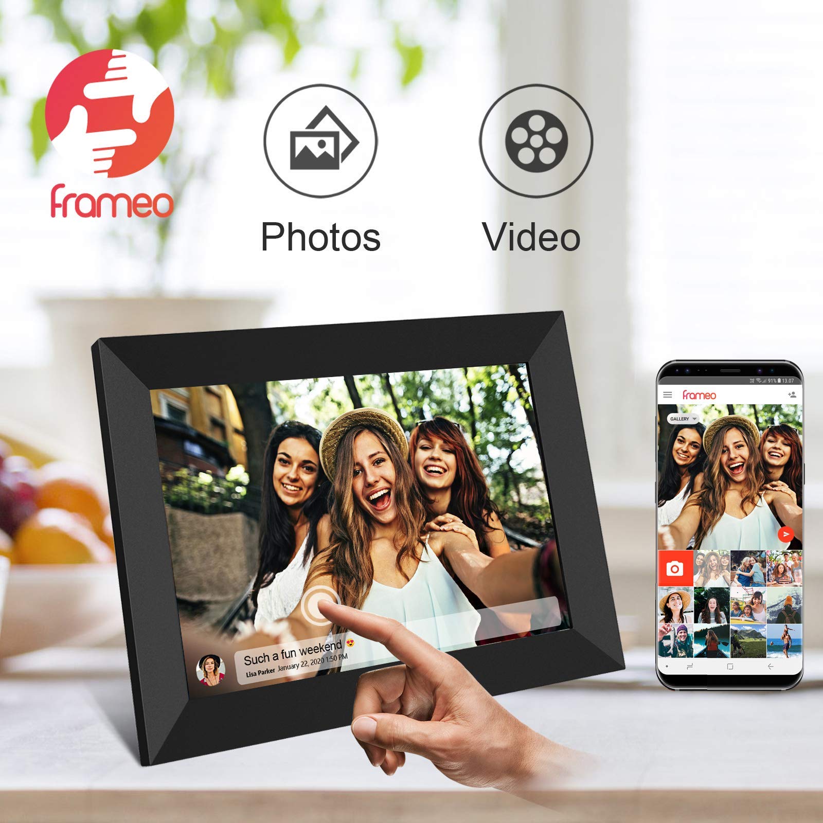 10.1" Smart WiFi Digital Photo Frame 32GB, Black