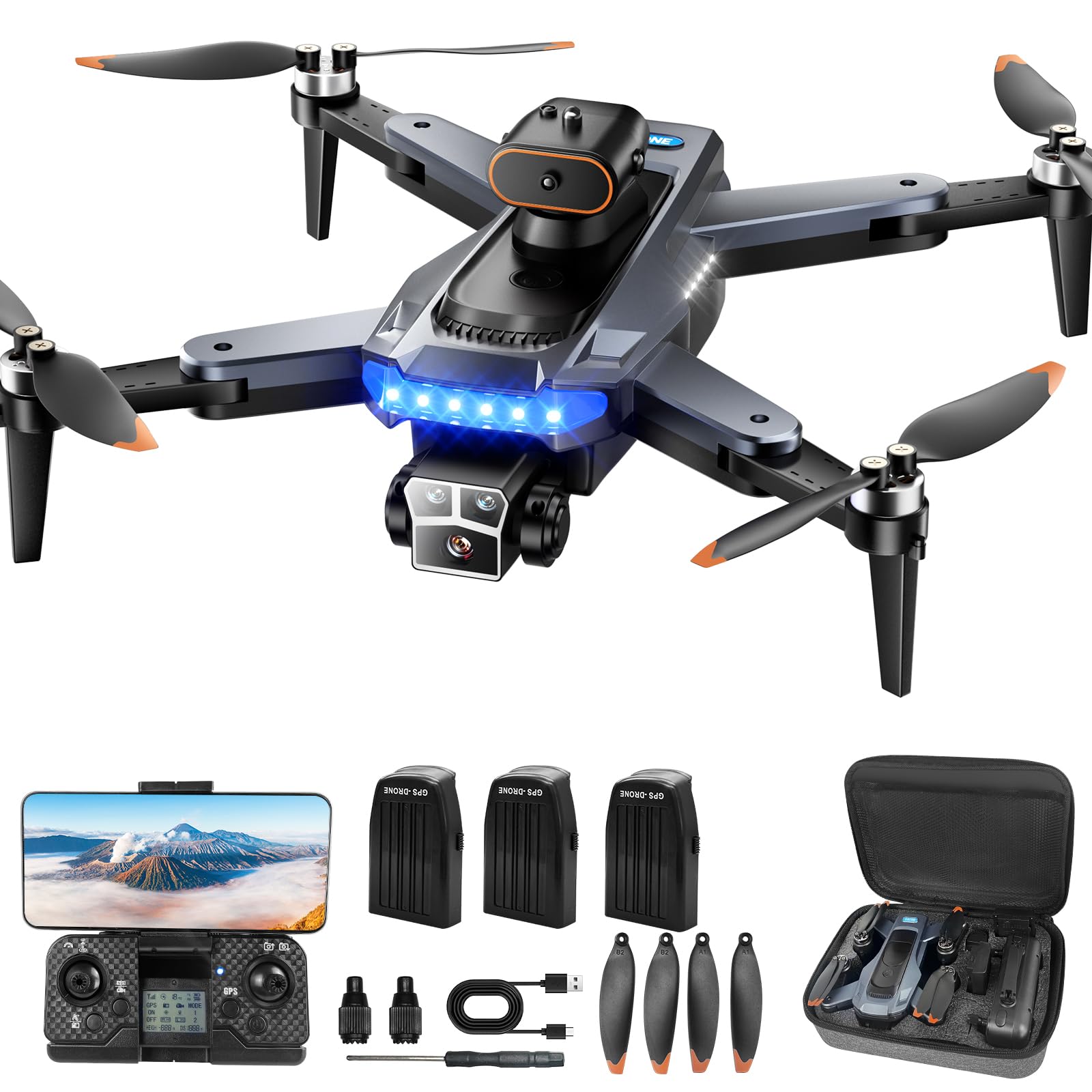 Drones with Camera for Adults 4K, GPS Auto Return & Follow Me Drone, Under 249g