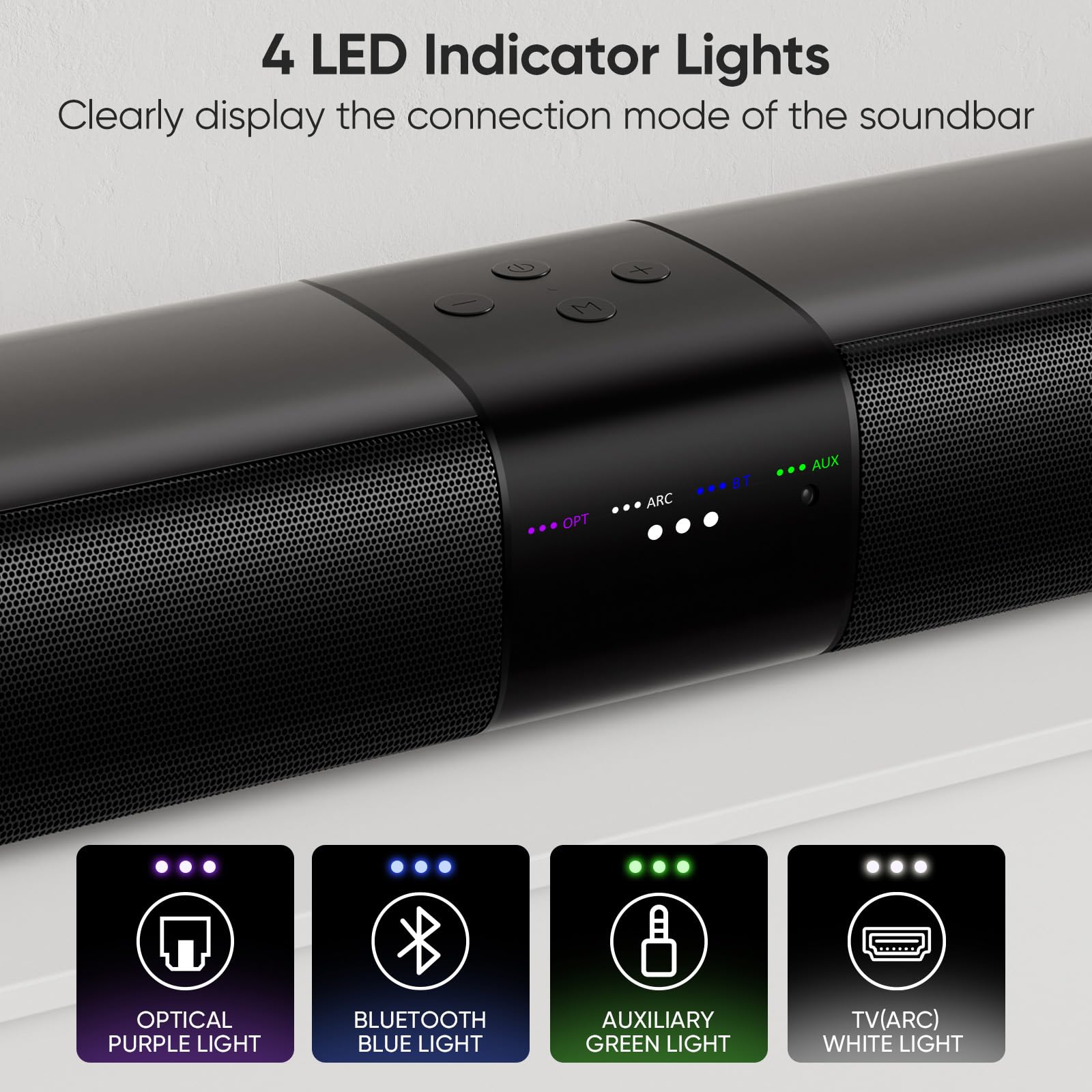 Barra de Sonido Desmontable de 80W para Smart TVs