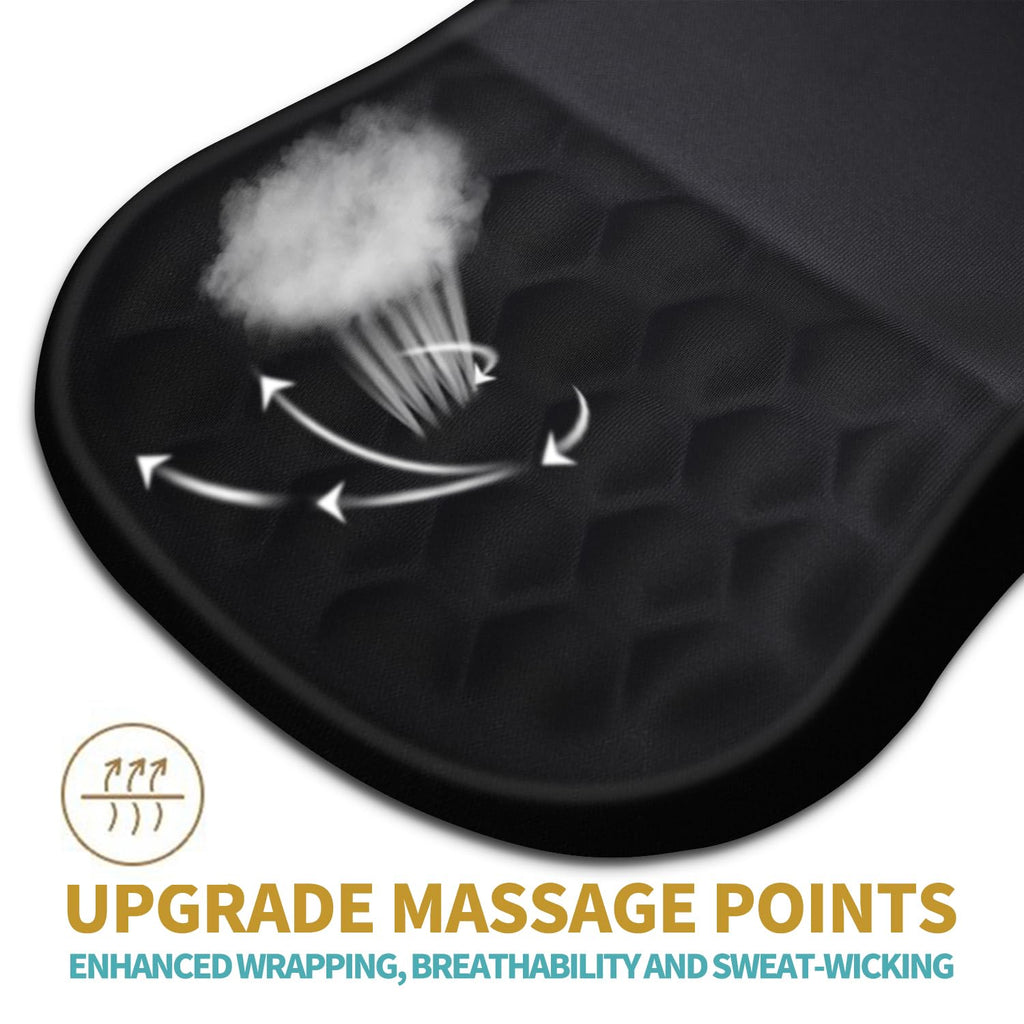 Hokafenle Ergonomic Mouse Pad Wrist Support with Massage Design, Wrist Rest Pain Relief Mousepad with Memory Foam&Non-Slip PU Base, Mouse Pads for Wireless Mouse & Desk (12x8 inch,Black)