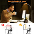 LED Desk Lamp with Clamp, Stepless Dimming Flexible Gooseneck