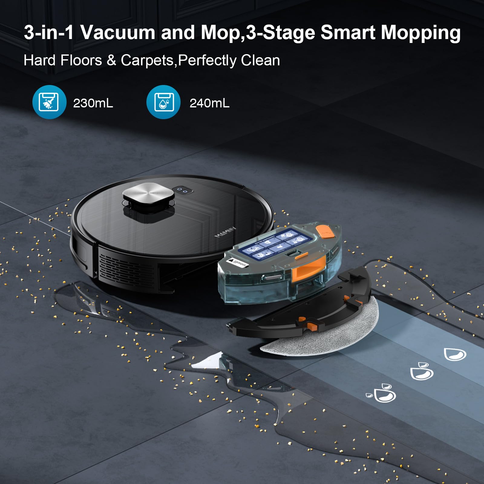 Robot Vacuum and Mop with 90-Day Self-Emptying