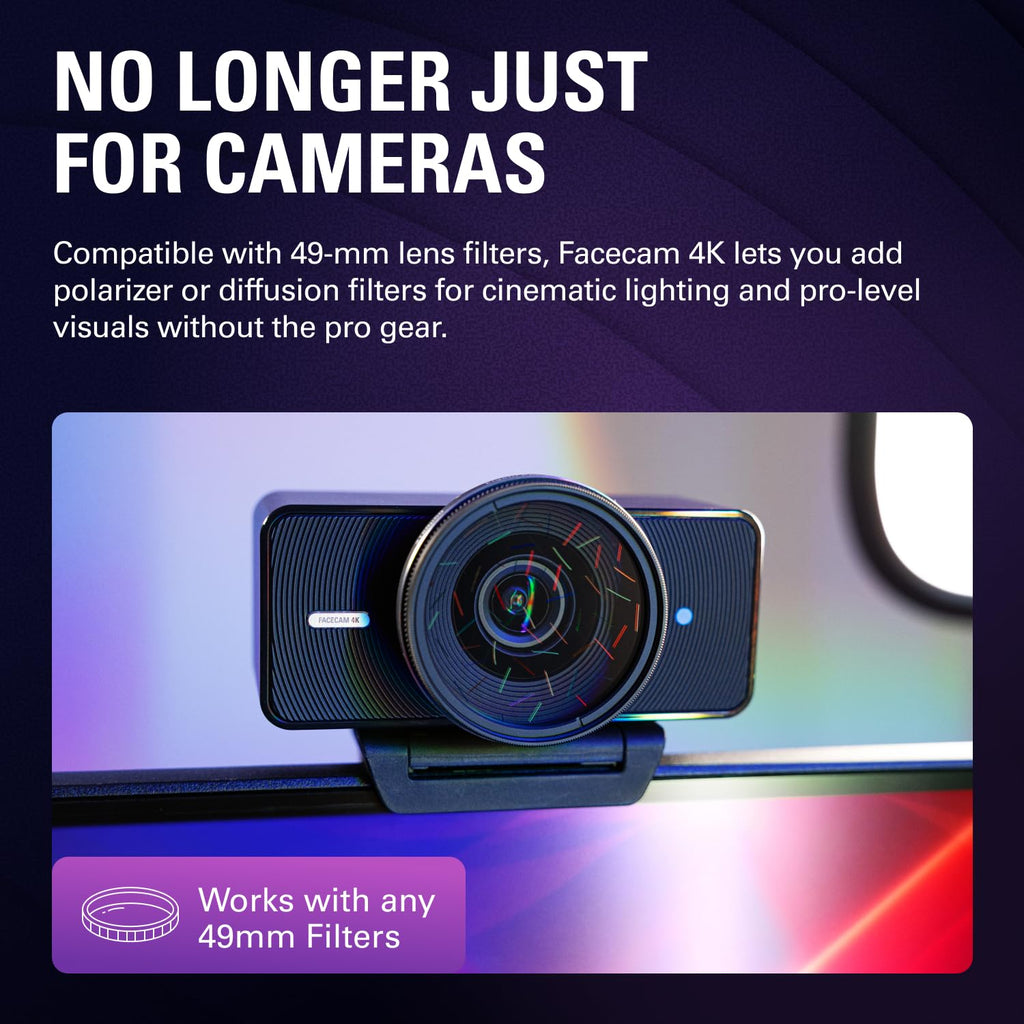 Webcam de estudio 4K con control DSLR y resolución