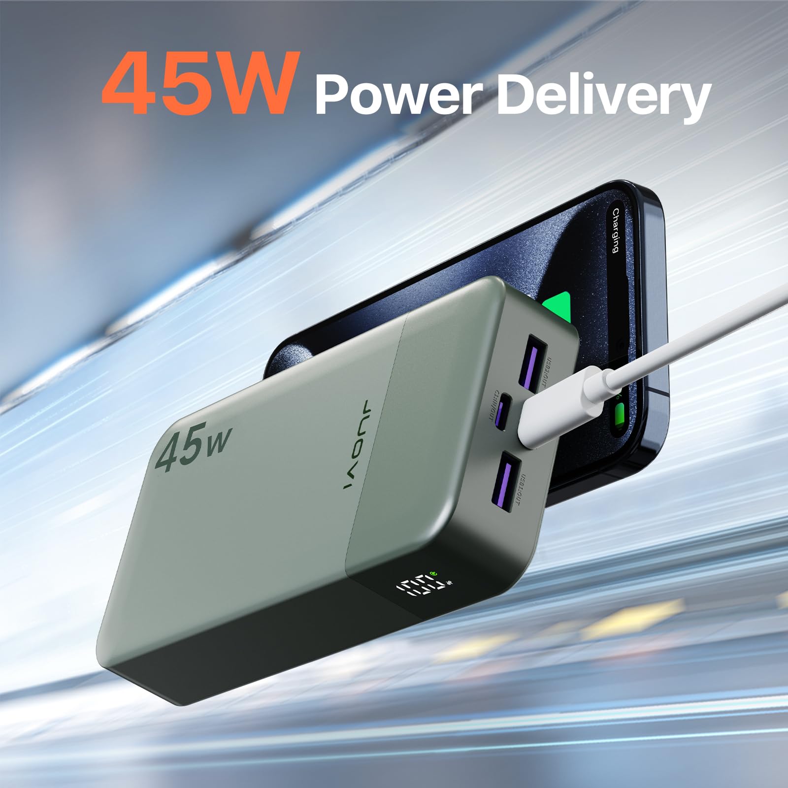 Power Bank 45W con Display Digitale per Ricarica Rapida