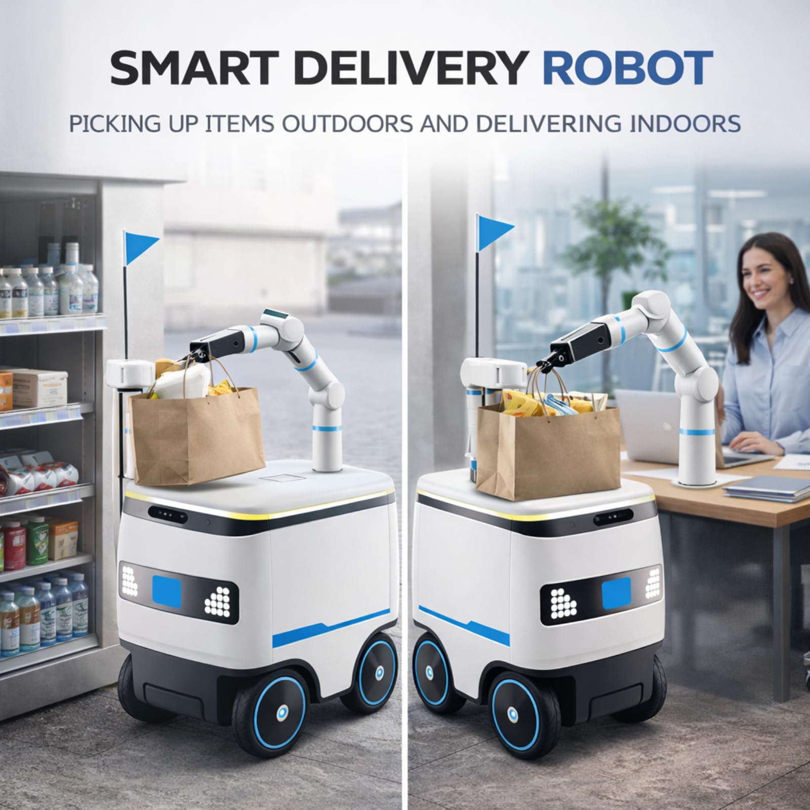 Vielseitiger Automatisierter Lieferroboter für Lebensmittel & Pakete