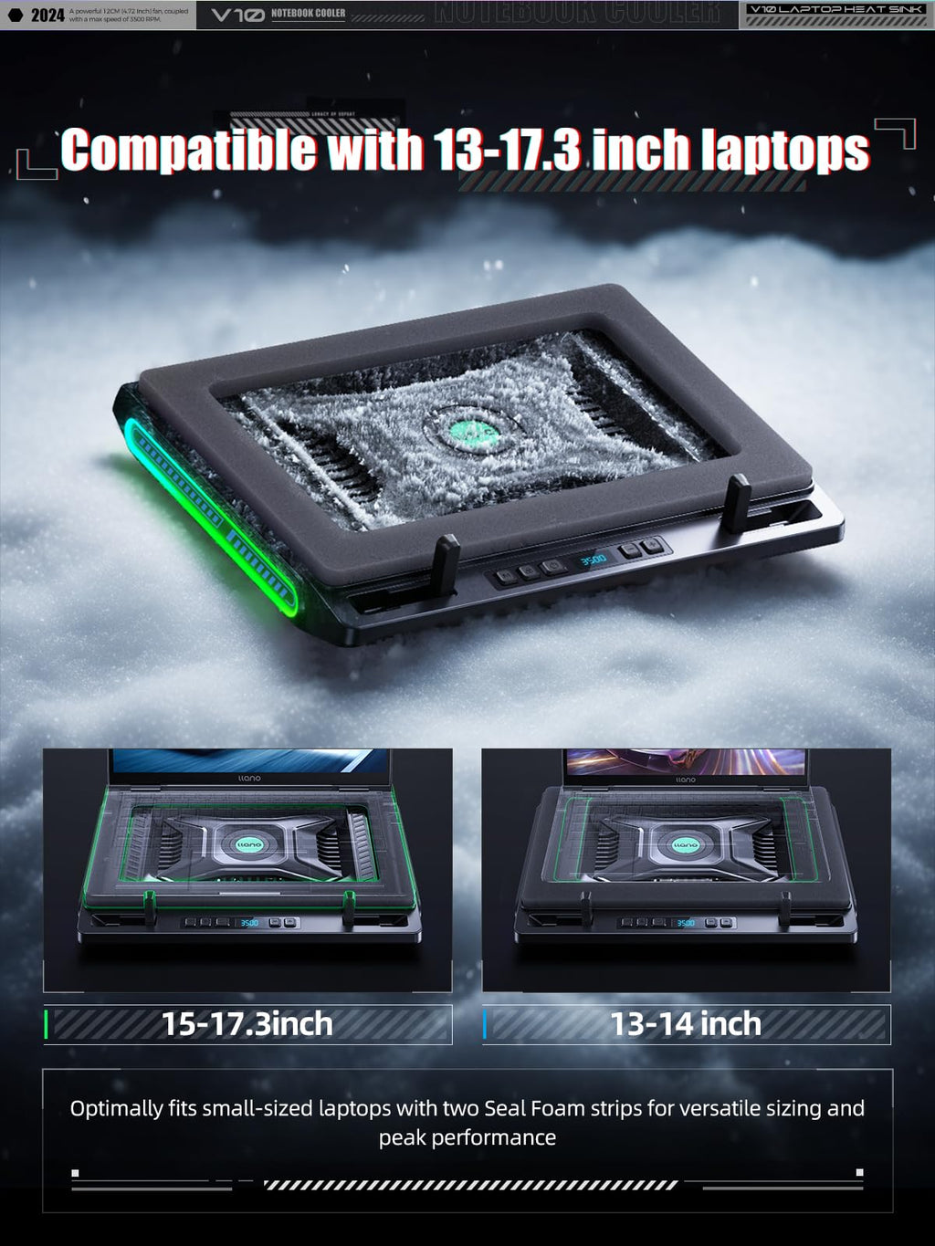 Base Enfriadora para Laptop Gaming V10 con Ventilador Turbo
