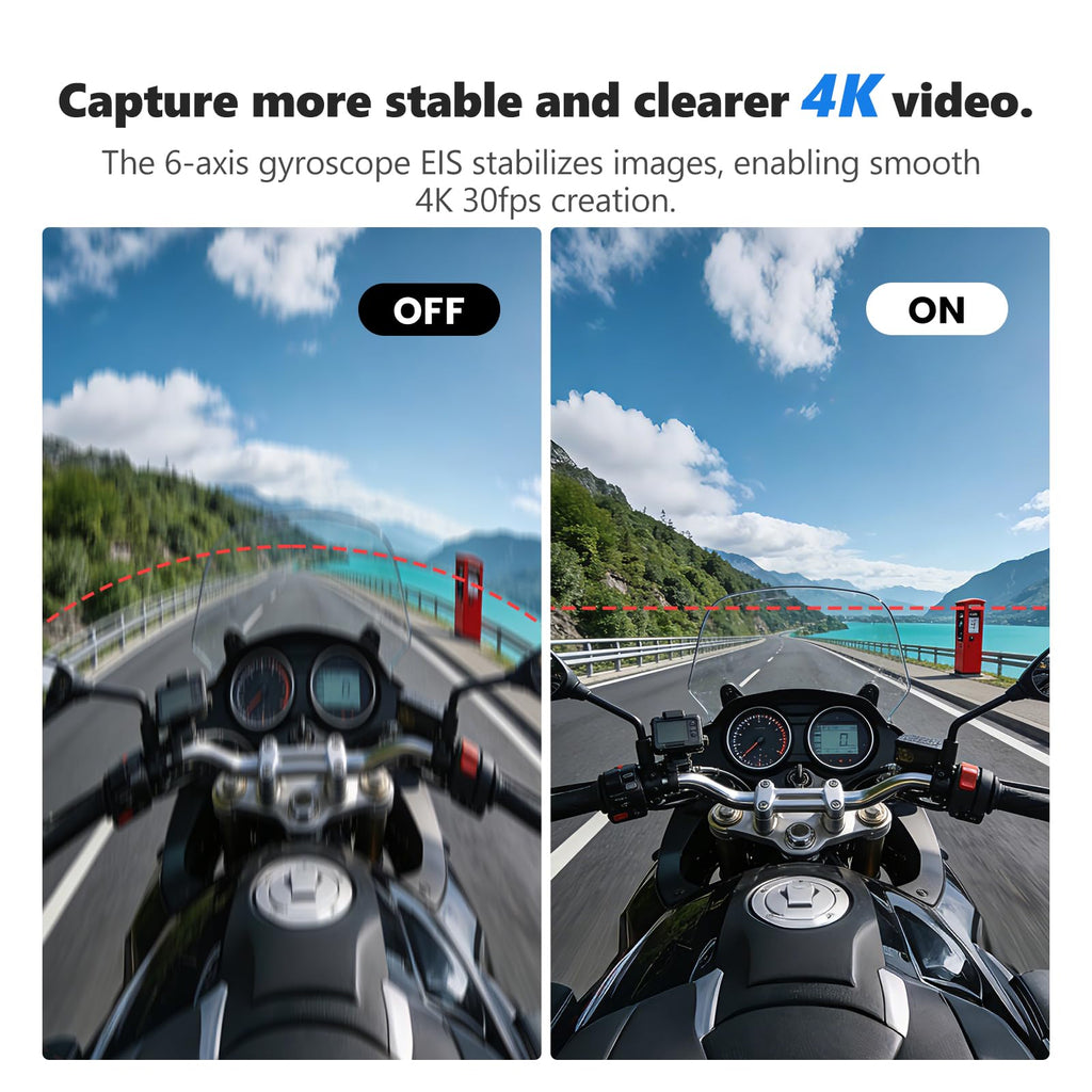 4K 30FPS Vlogging Camera, 64GB Hands-Free POV Camera, 98FT Waterproof Actioncamera with Case, Tiny Sport Cam 6-axis Stabilization, 150° Lightweight Thumb Bodycam 270min runtime, Mount Anywhere