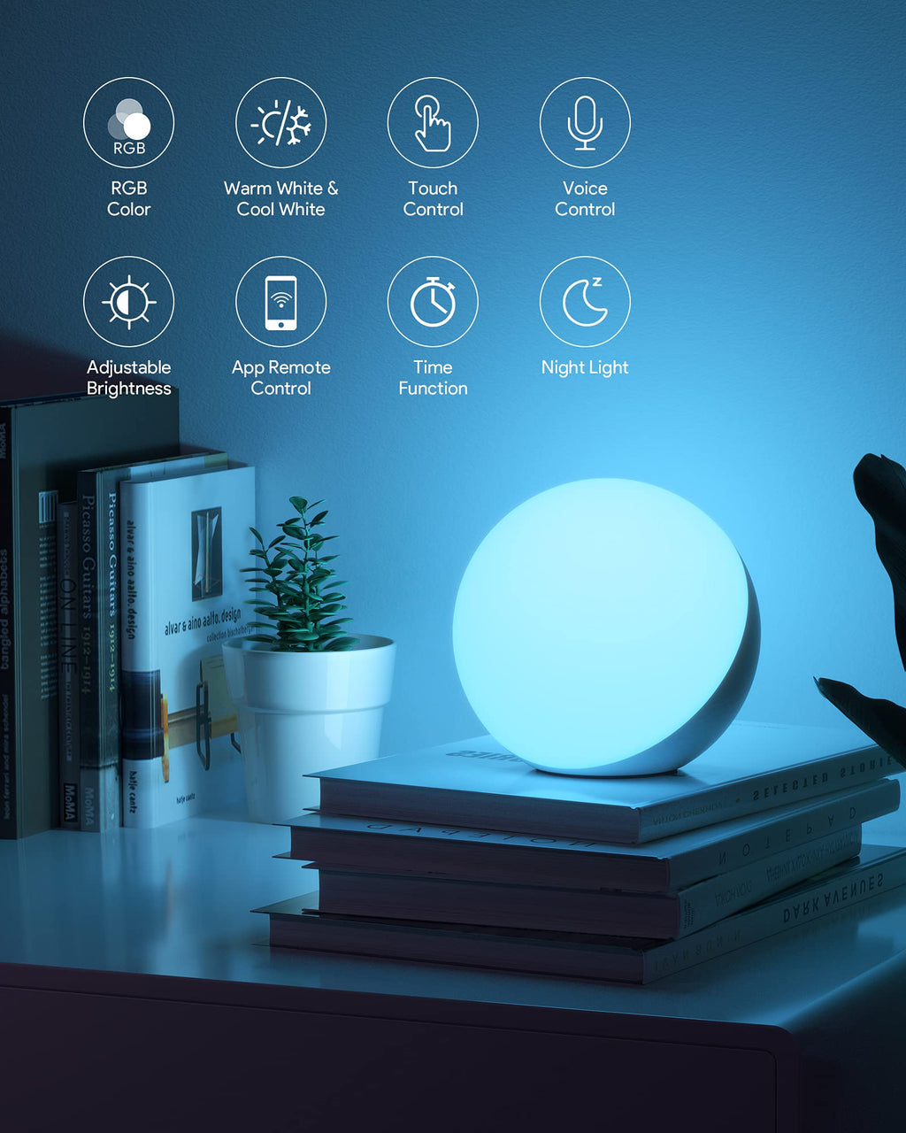 Lámpara de escritorio inteligente regulable con control por app