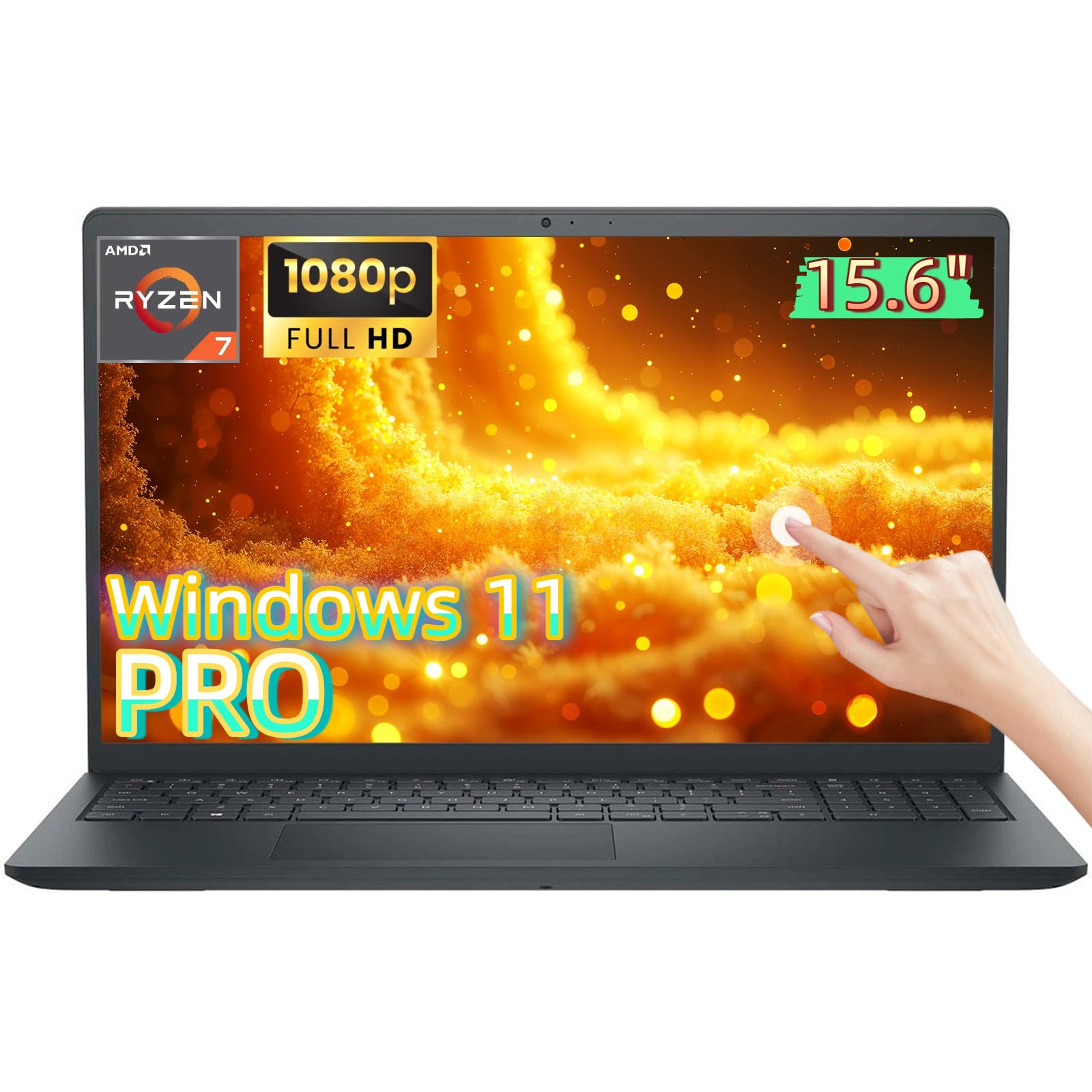 15.6" FHD Touchscreen Laptop, AMD Ryzen 7 7730U, 16GB