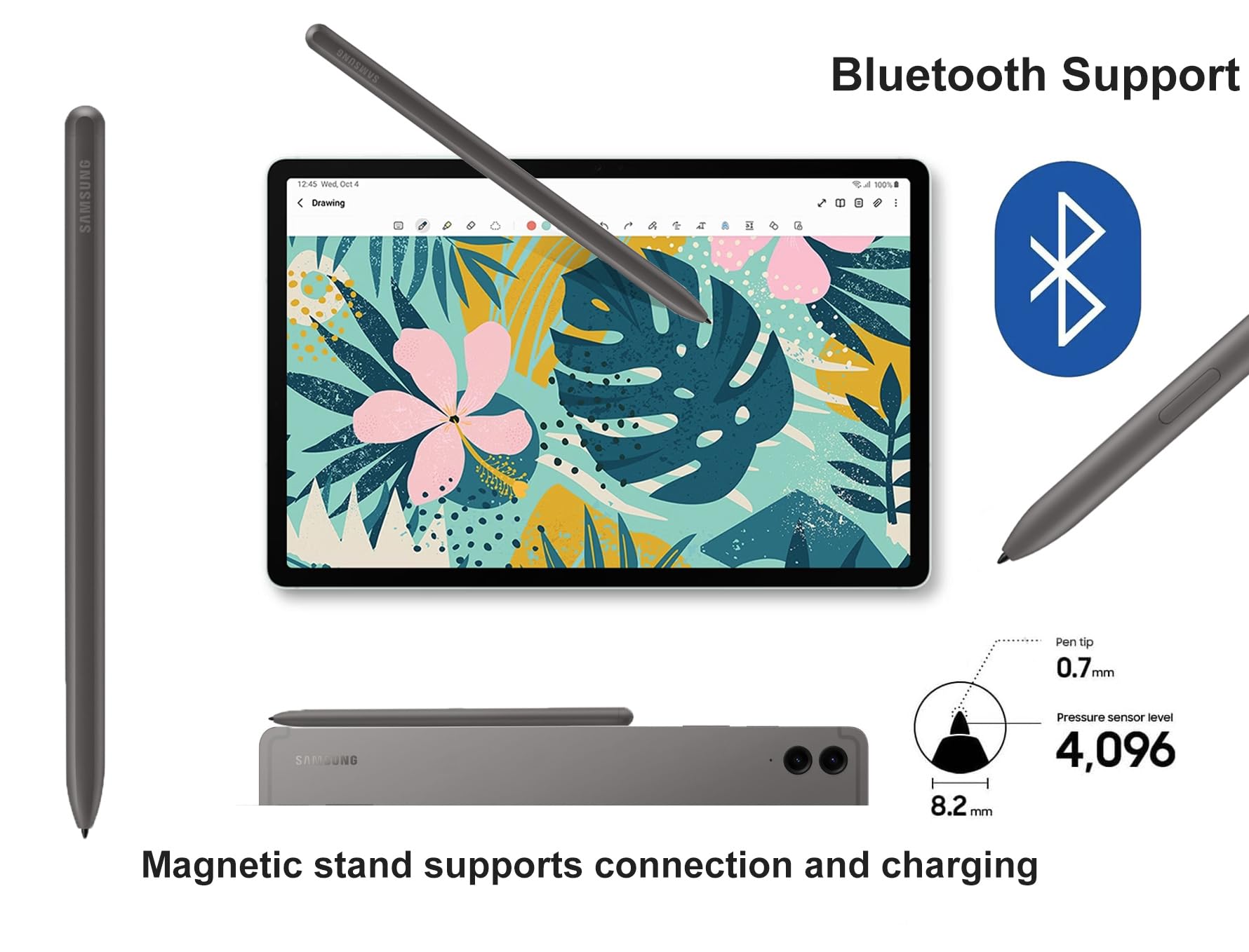 Samsung Galaxy Tab S9 FE+ Plus Android Tablet (12.4" Touchscreen, 8GB RAM, 256GB Storage (128GB+128GB SD Card), Long Battery Life, S Pen, 8MP + 12MP Cameras, Lightweight Design) SM-X610, NA Version