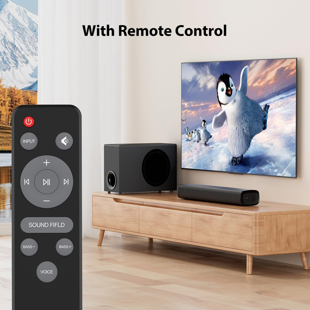 110W Sound Bar with Wireless Subwoofer for TV Audio