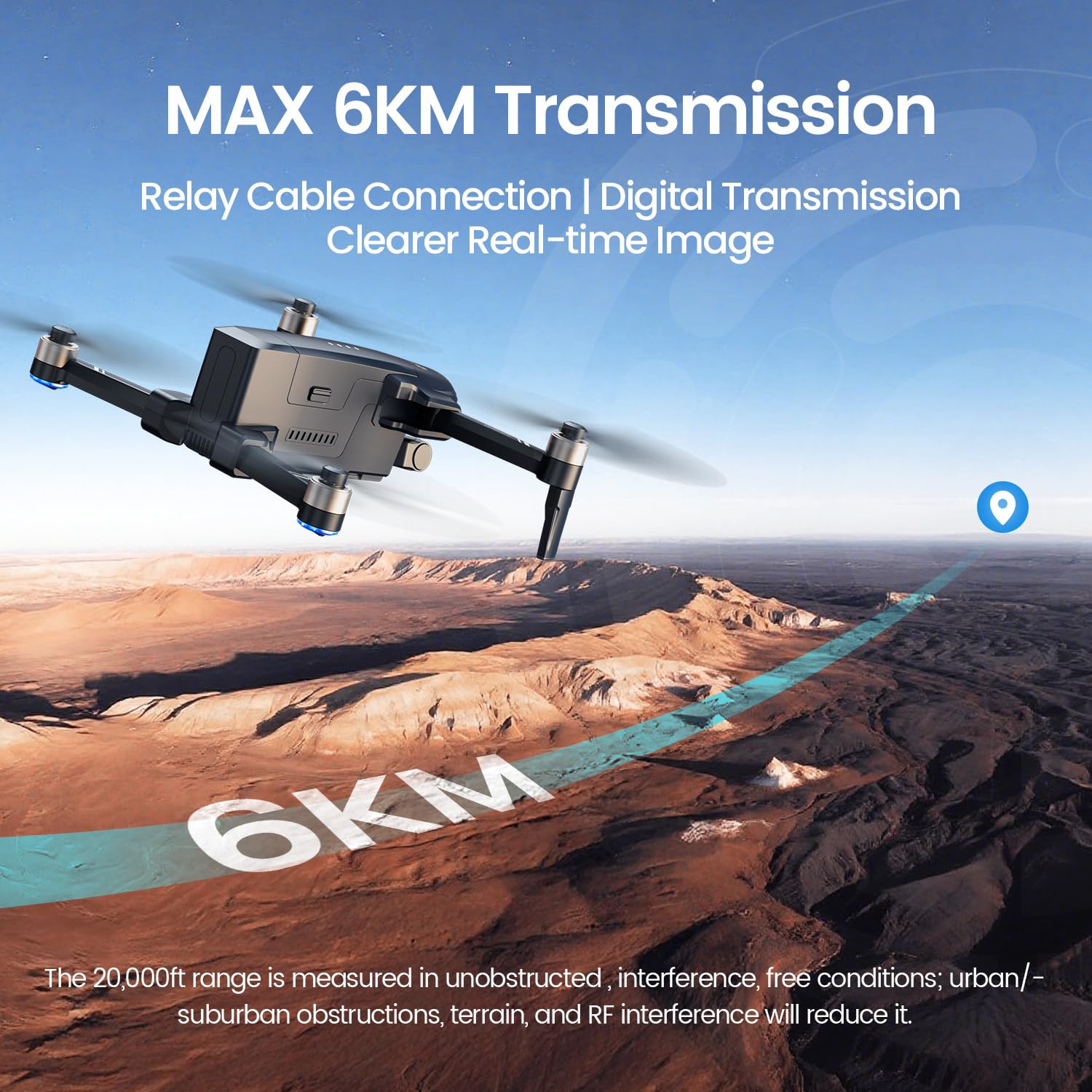 3-Achsen-Gimbal-Drohne mit 4K-Kamera GPS HS600D