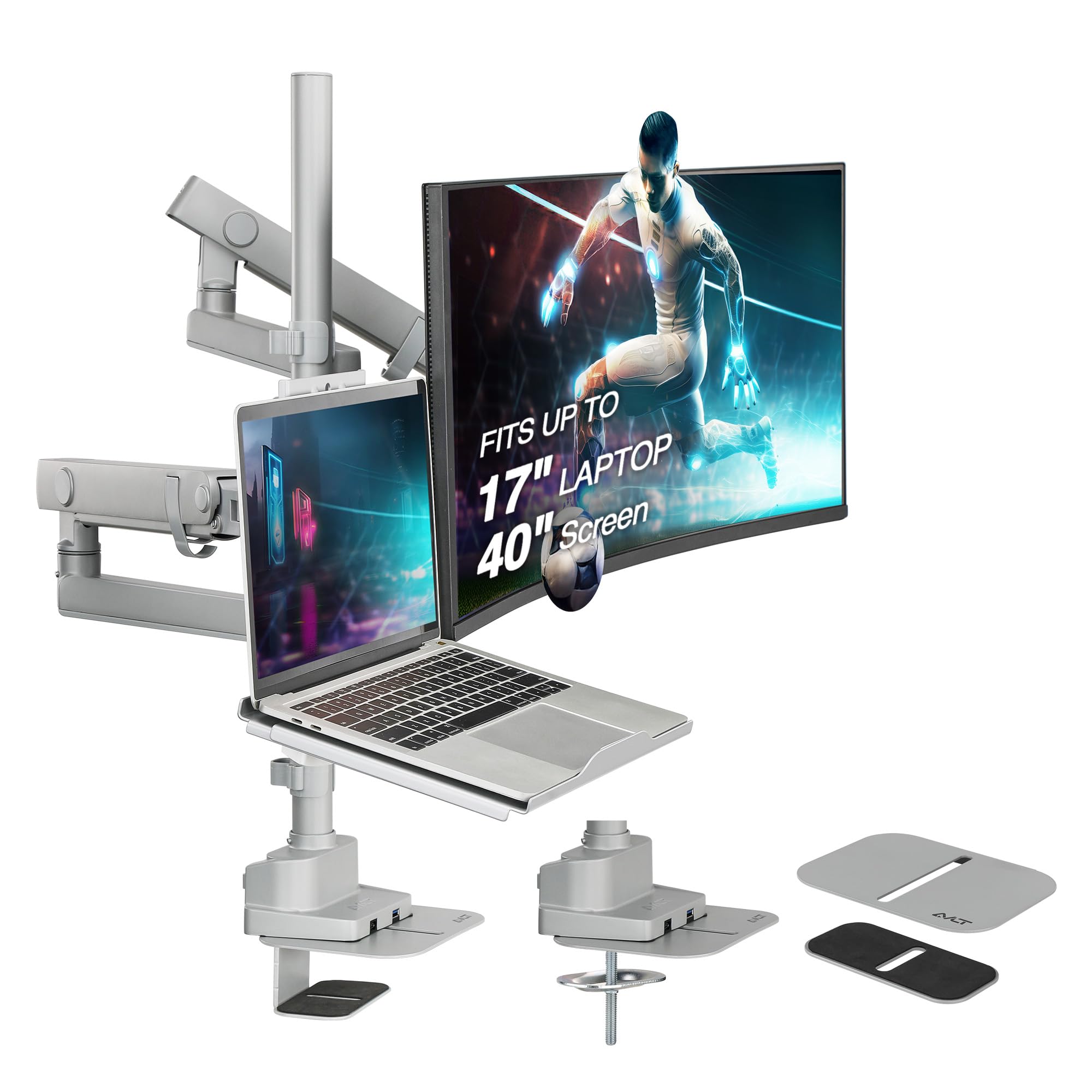 Soporte de Brazo para Monitor Doble con Montaje Superior
