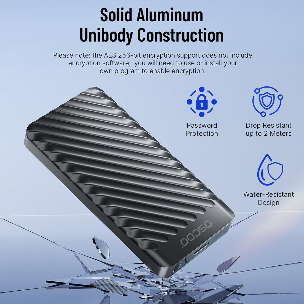 1TB External Hard Drive, Up to 2100MB/s, USB 3.2 Gen 2 Portable SSD, External Solid State Drive for Mac, Windows PC, Laptops, Gaming, iPhone — Ideal for File Backup, Content Creators & Videographers